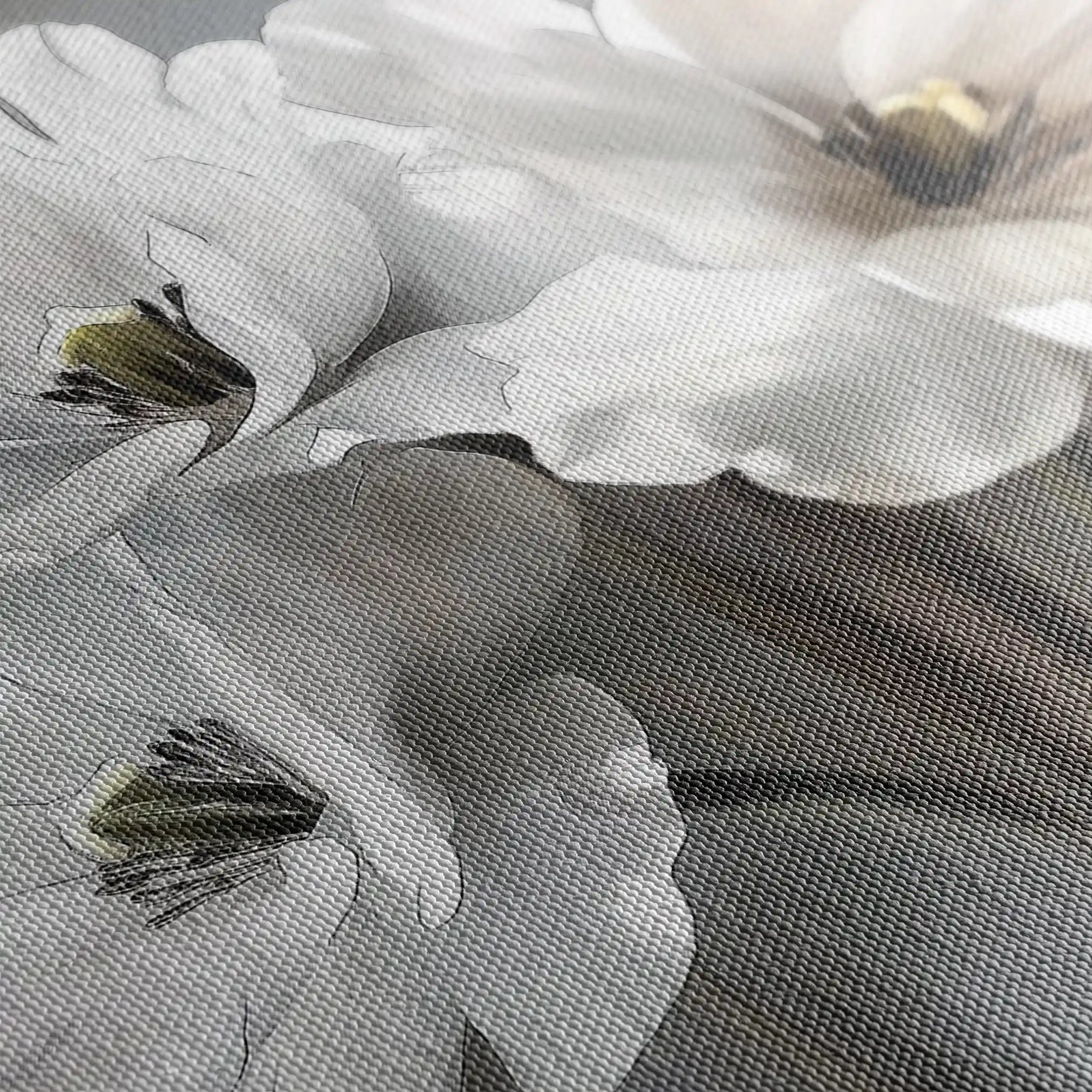 Floral 069 Canvas Art 60 x 40 cm / Black