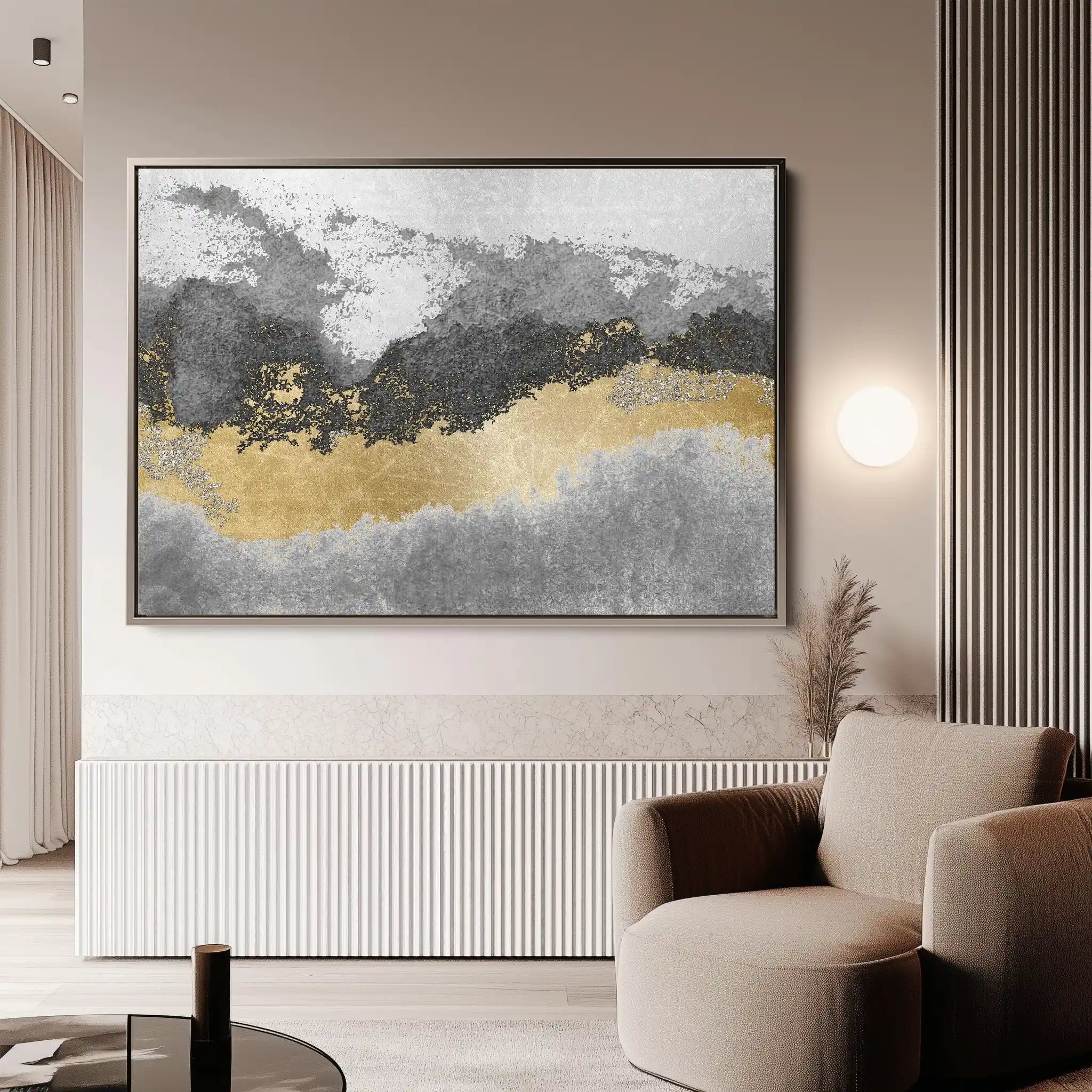 Abstract 070 Canvas Art 60 x 40 cm / Black