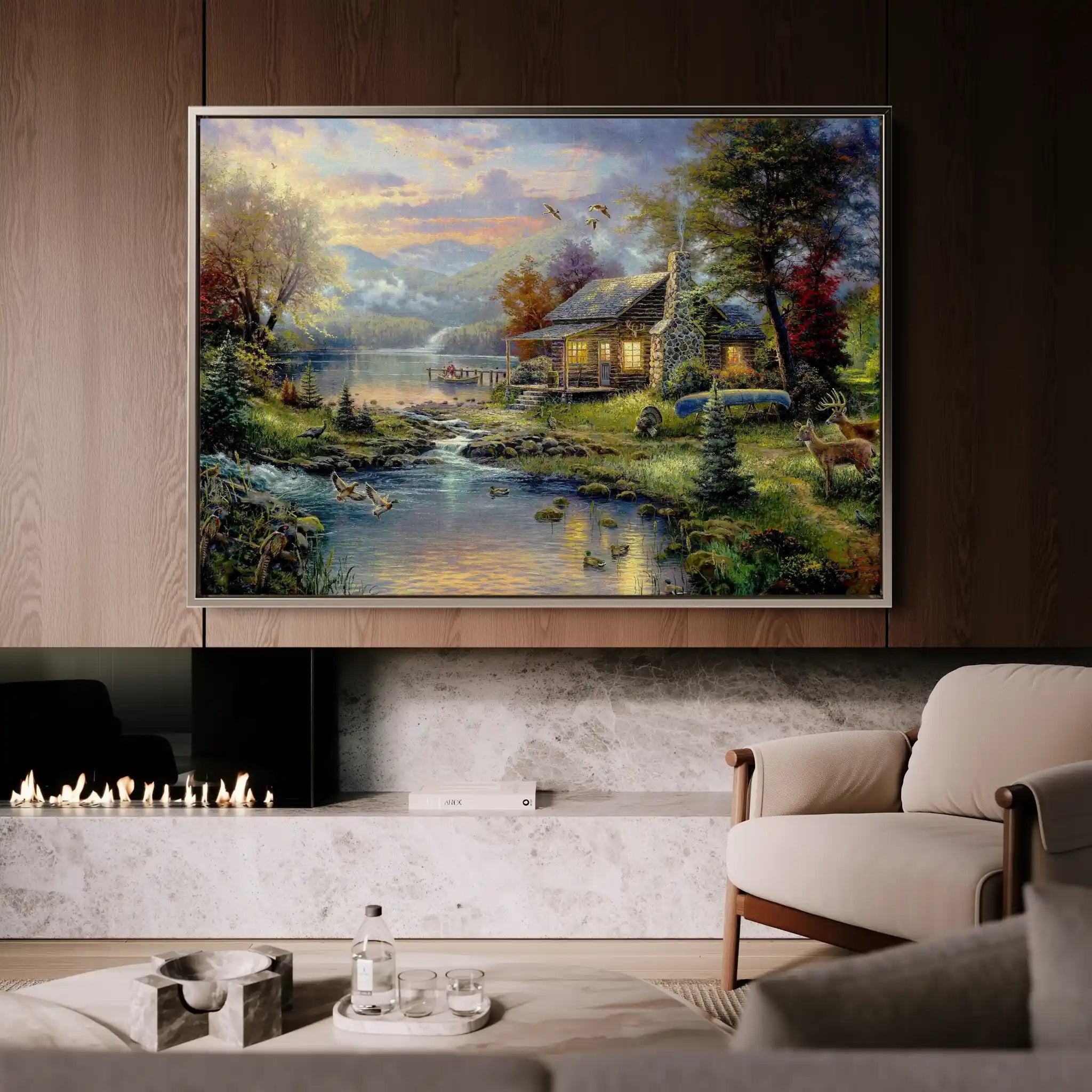Landscape 071 Canvas Art 60 x 40 cm / Black