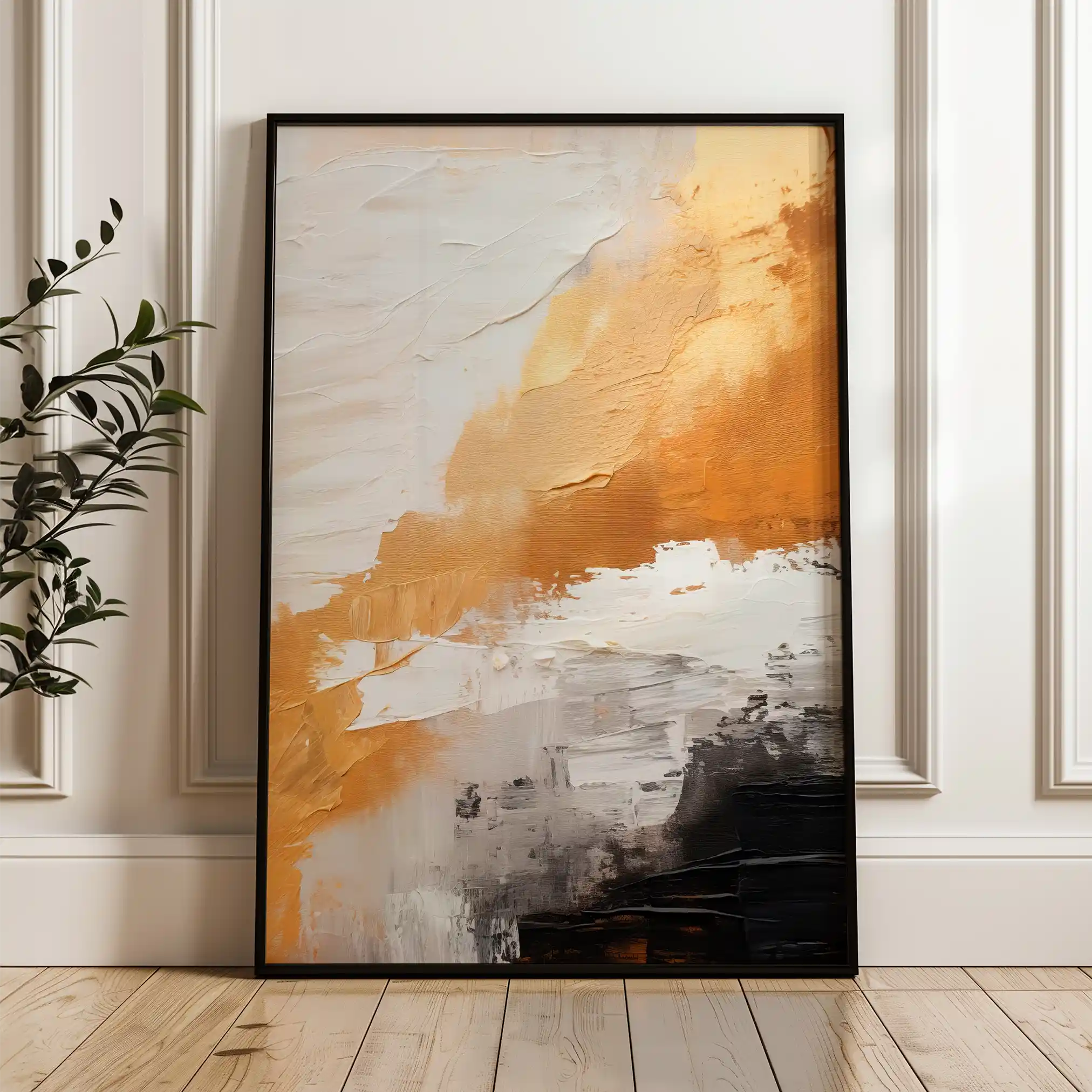 Abstract 074 Canvas Art 60 x 40 cm / Black