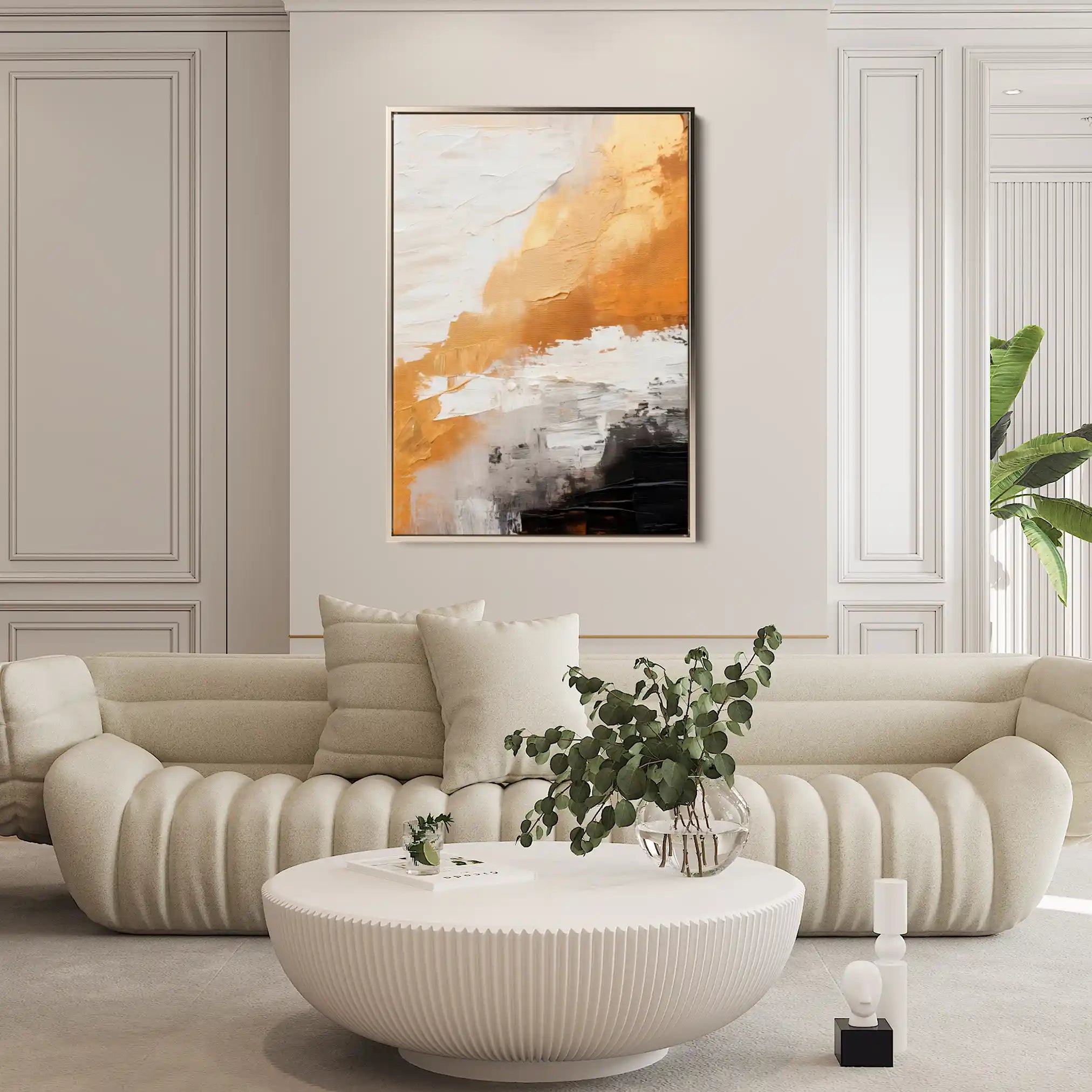 Abstract 074 Canvas Art 60 x 40 cm / Black