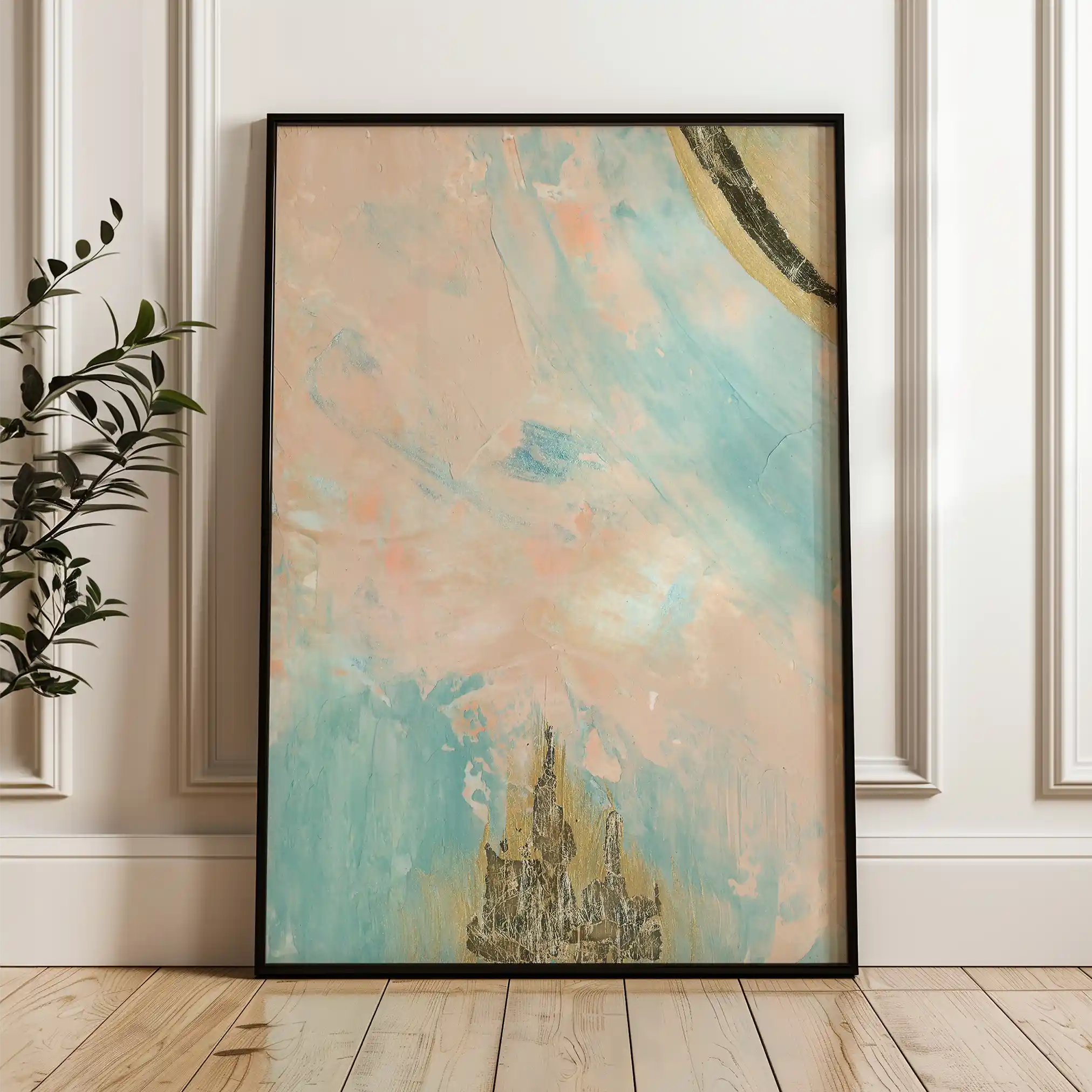 Abstract 075 Canvas Art 60 x 40 cm / Black