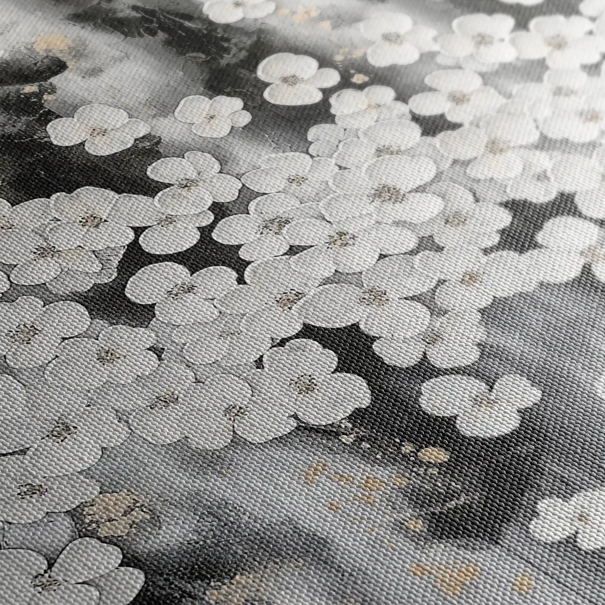 Floral 077 Canvas Art 60 x 40 cm / Black