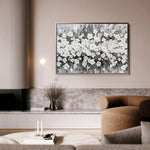 Floral 078 Canvas Art 60 x 40 cm / Black