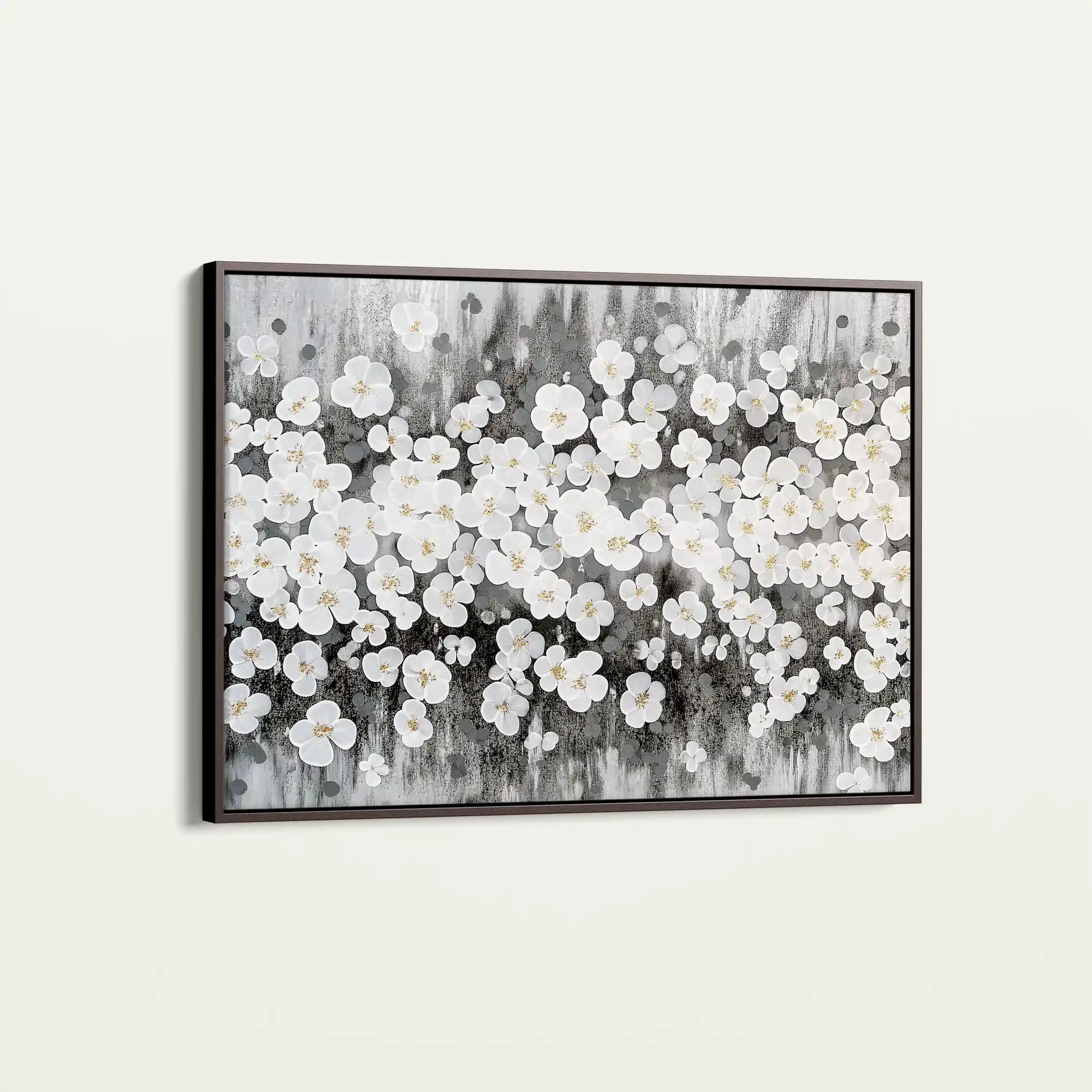 Floral 078 Canvas Art 60 x 40 cm / Black