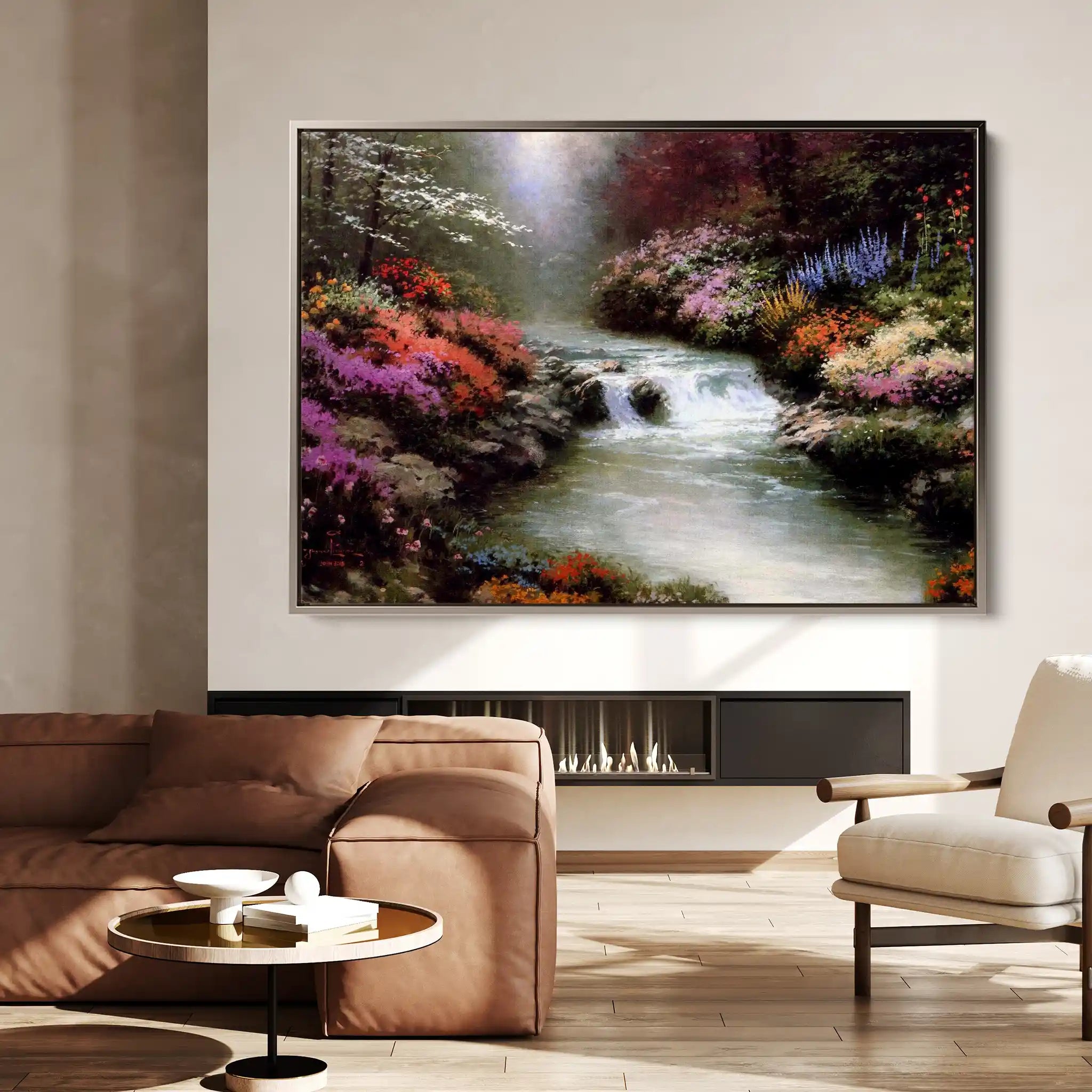 Landscape 084 Canvas Art 60 x 40 cm / Black