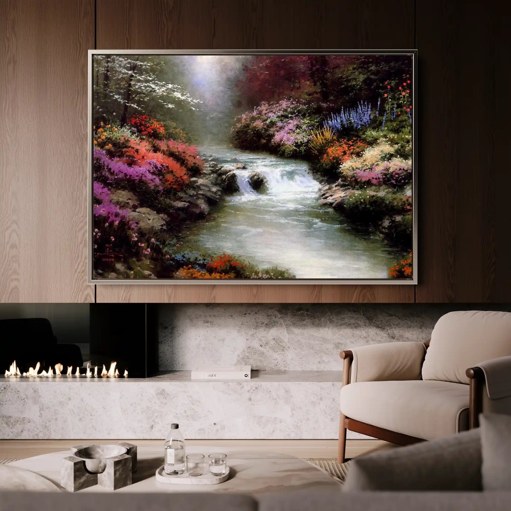 Landscape 084 Canvas Art 60 x 40 cm / Black