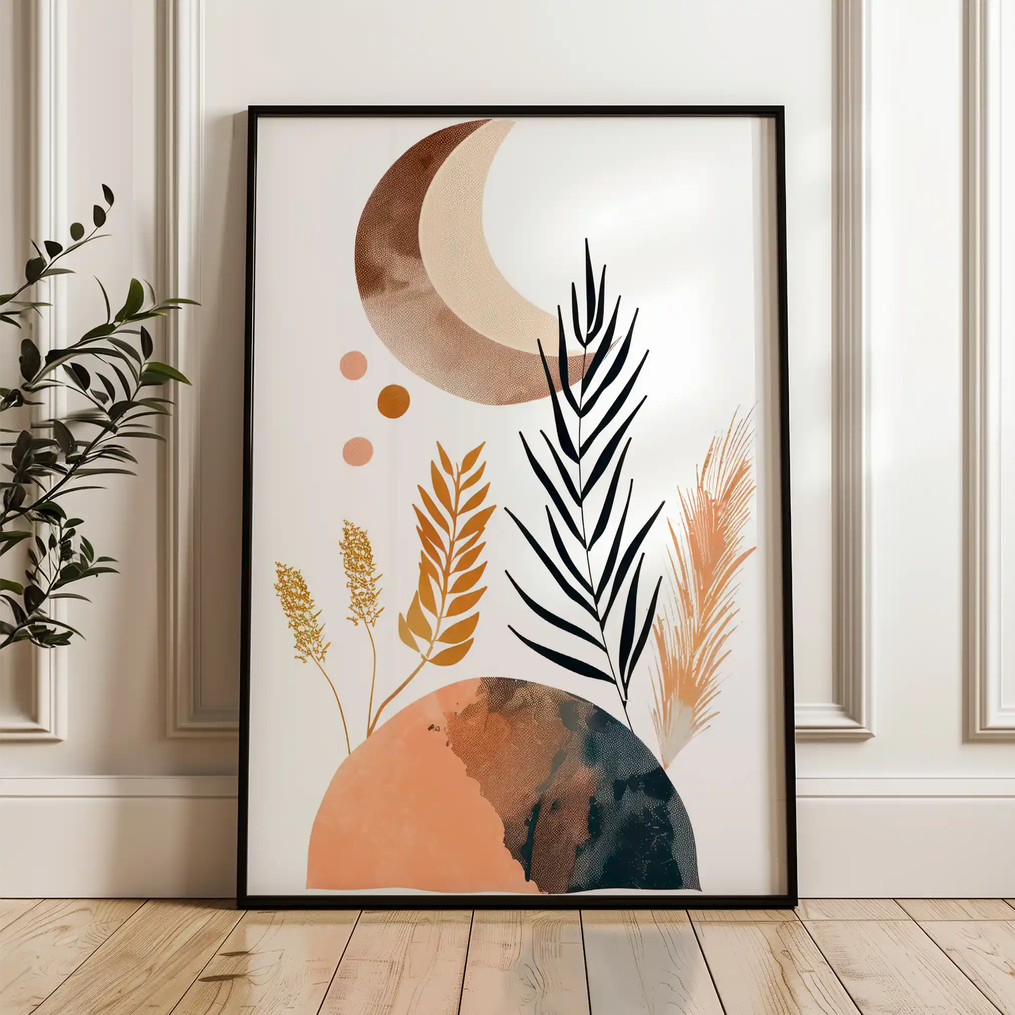 Boho 087 Canvas Art 60 x 40 cm / Black