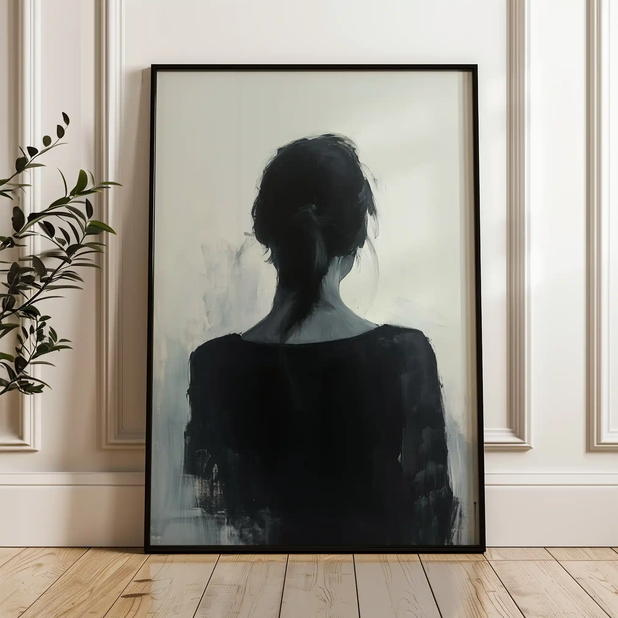 Portrait 096 Canvas Art 60 x 40 cm / Black