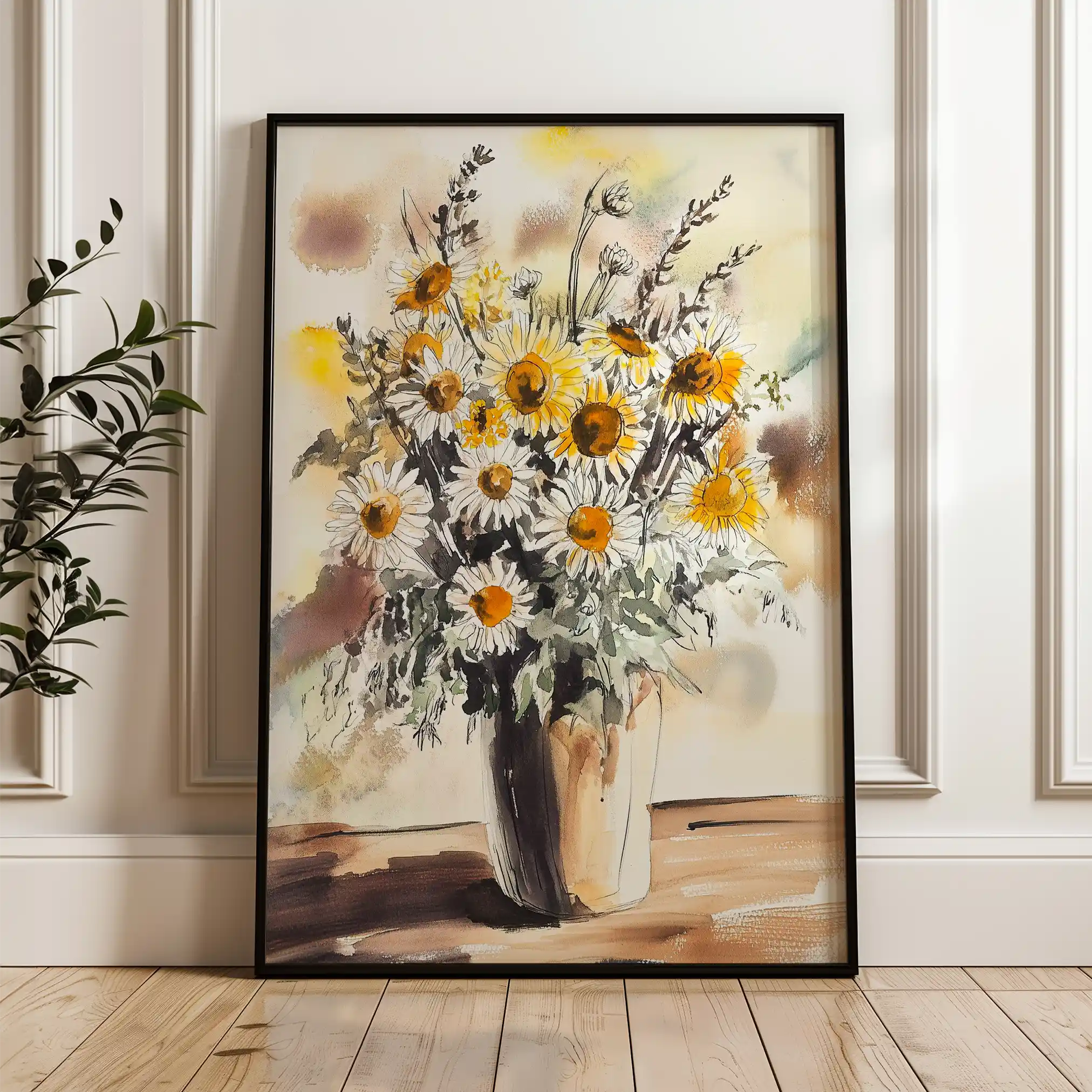 Floral 1015 Canvas Art 60 x 40 cm / Black