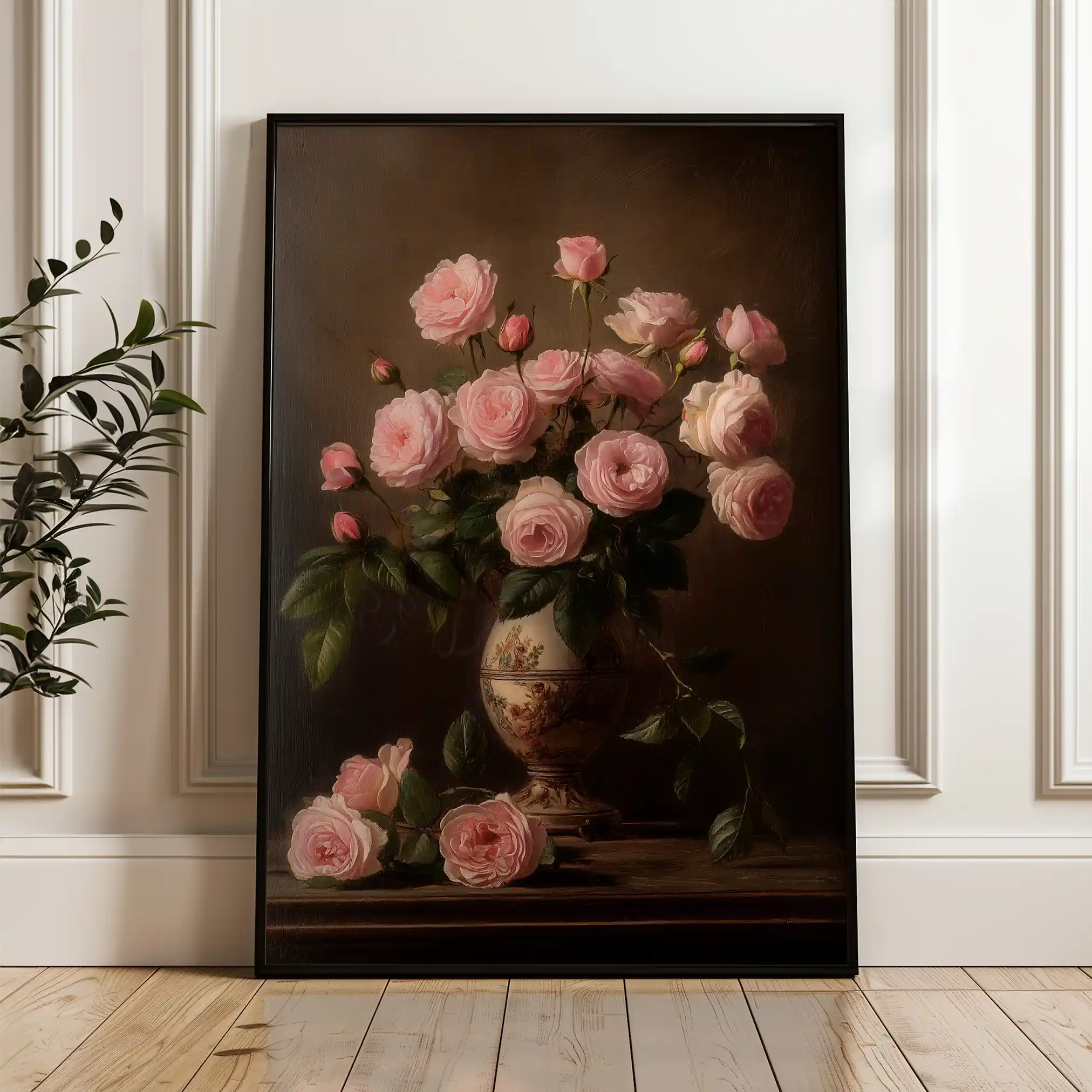 Floral 1018 Canvas Art 60 x 40 cm / Black