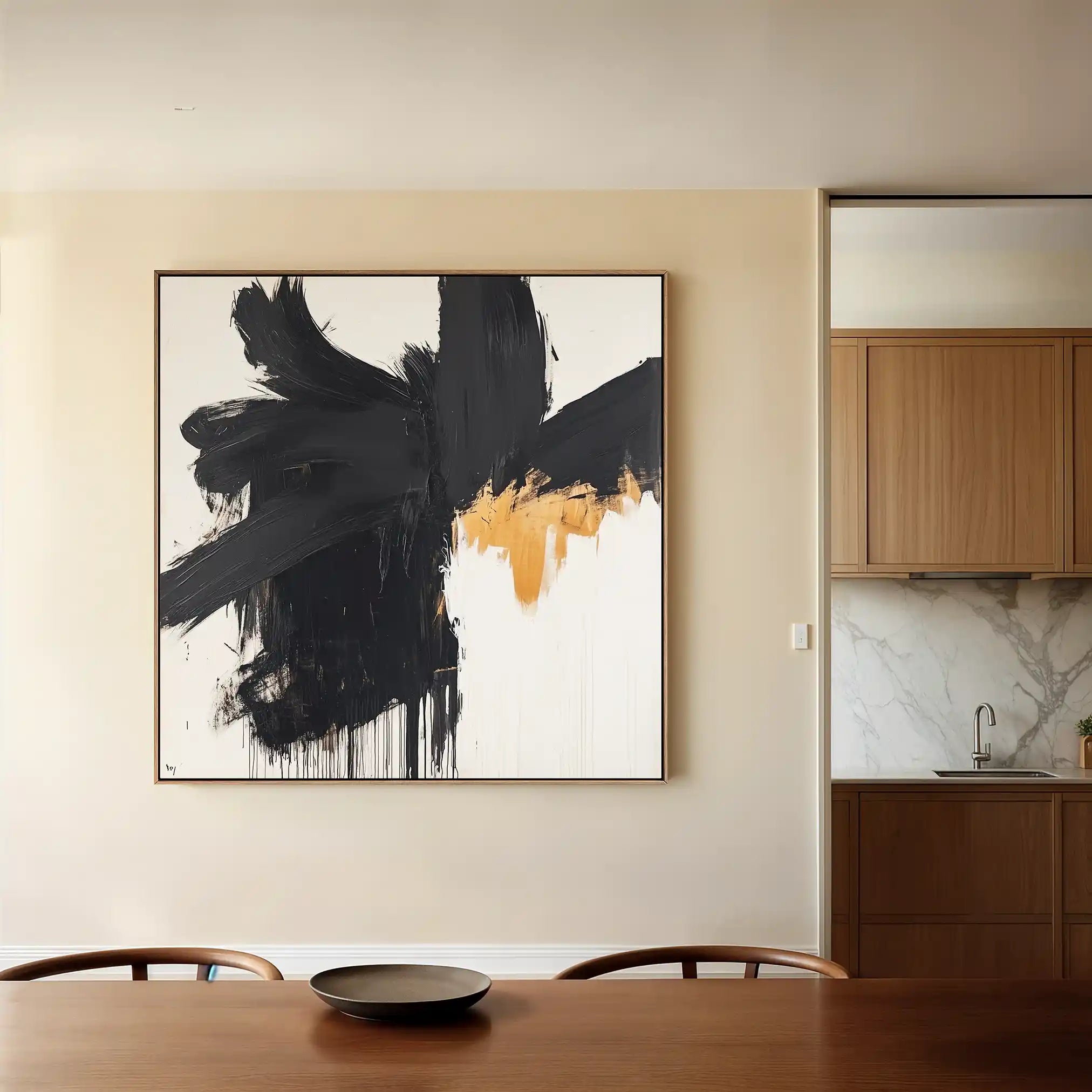 Abstract 1056 Canvas Art 60 x 60 cm / Black