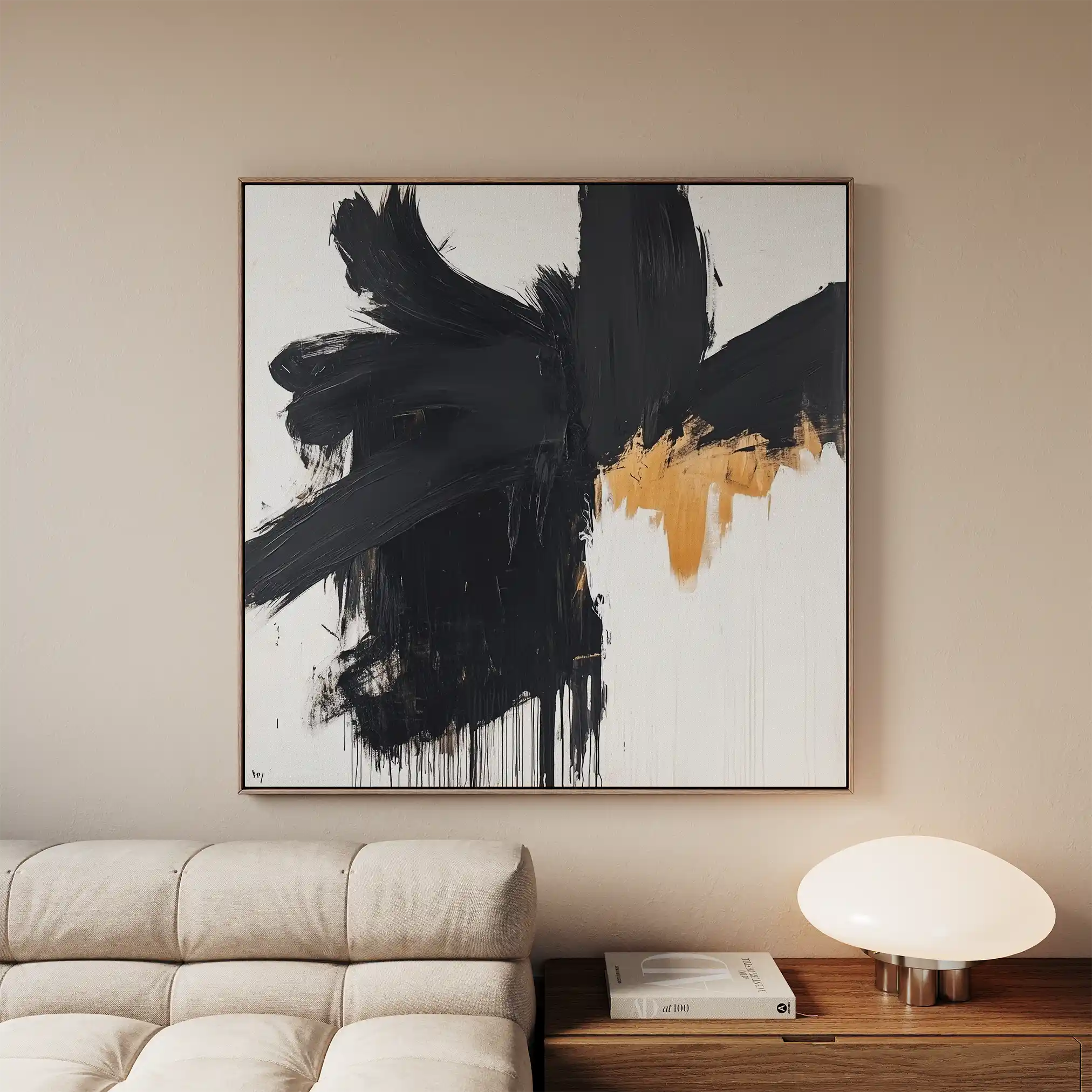 Abstract 1056 Canvas Art 60 x 60 cm / Black