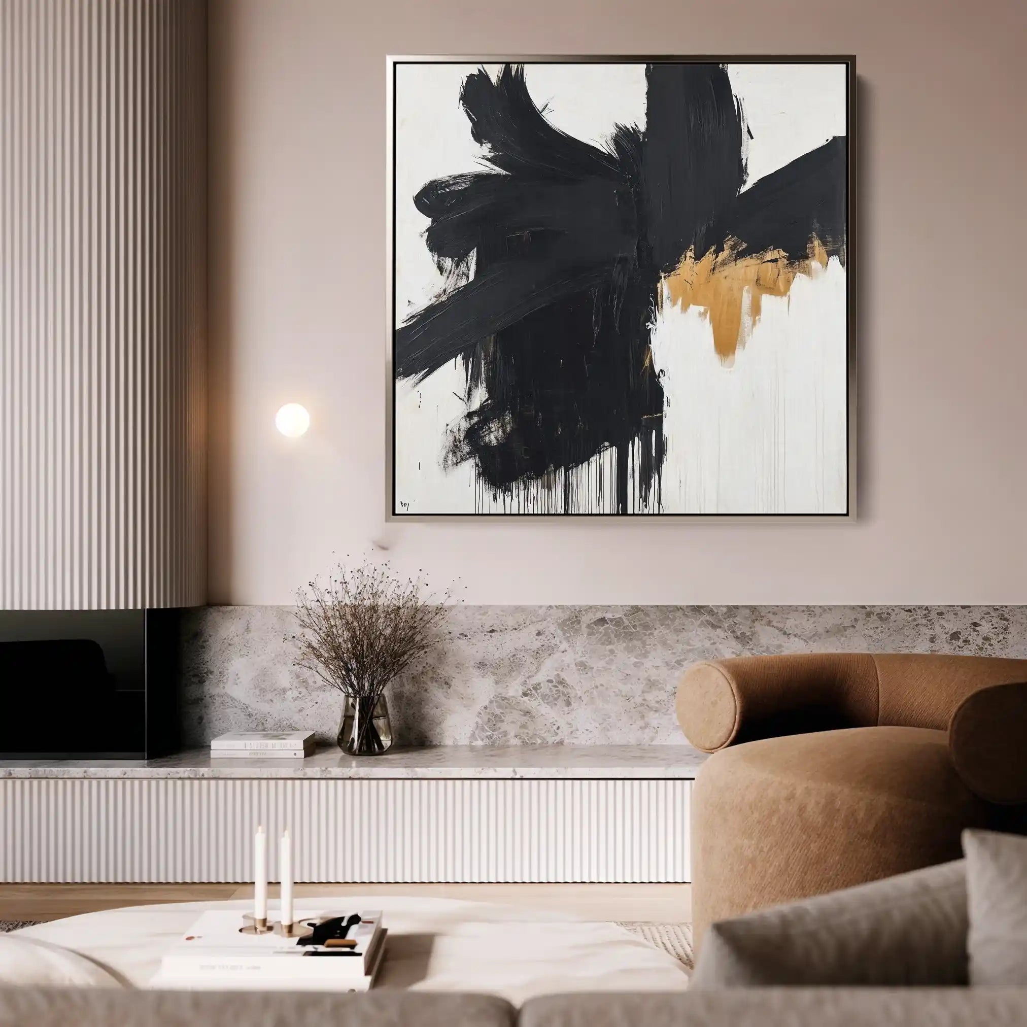Abstract 1056 Canvas Art 60 x 60 cm / Black