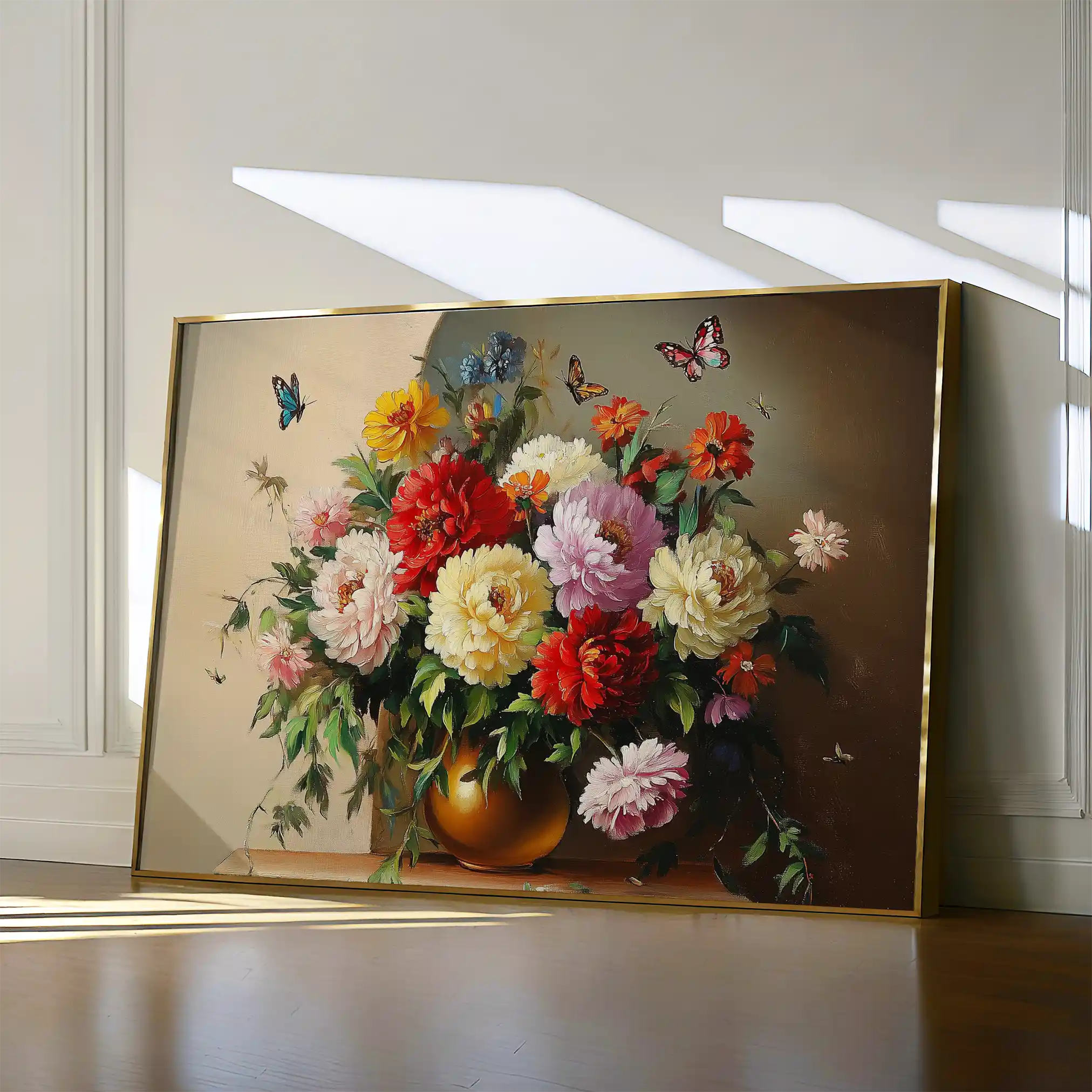 Floral 1075 Canvas Art 60 x 40 cm / Black