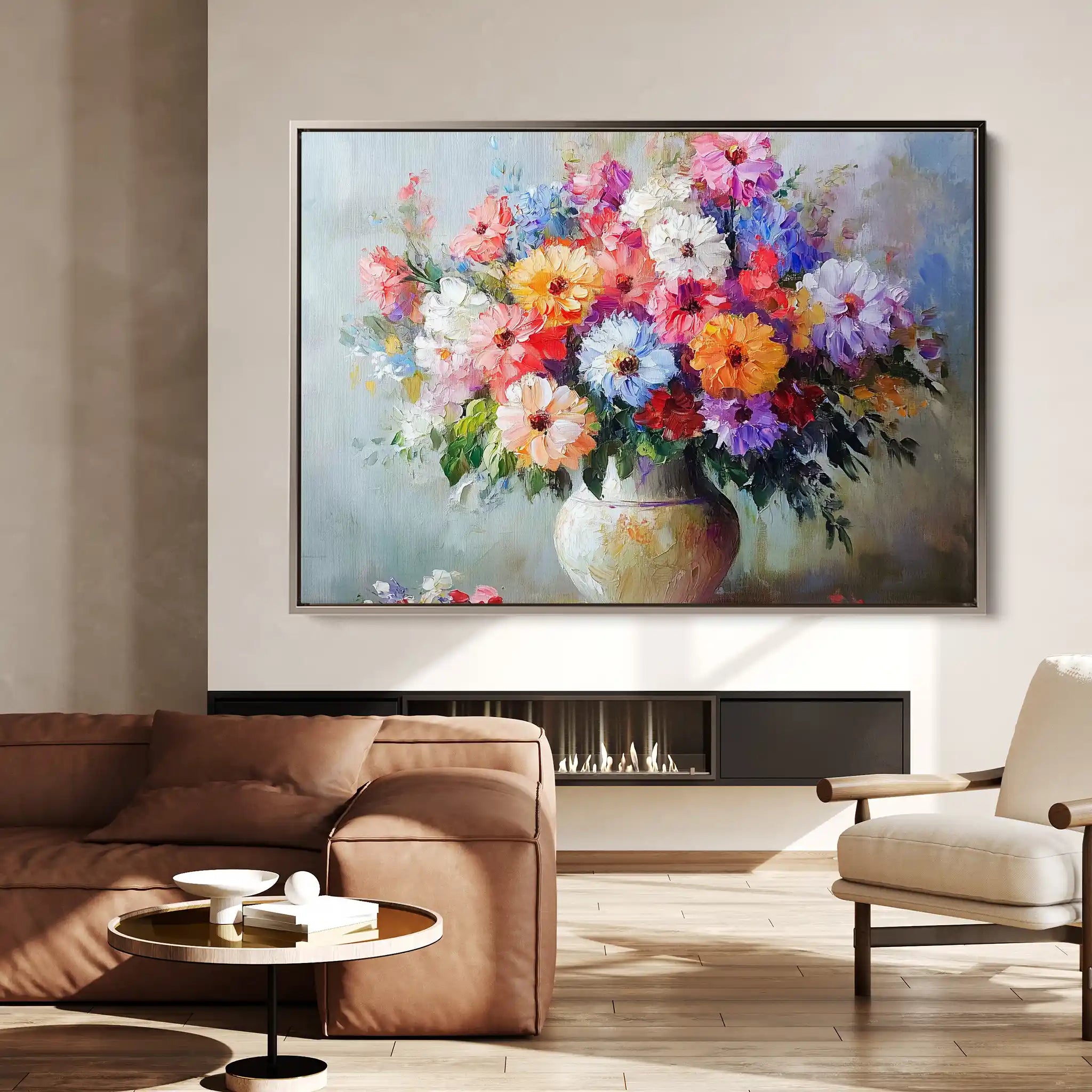 Floral 1080 Canvas Art 60 x 40 cm / Black