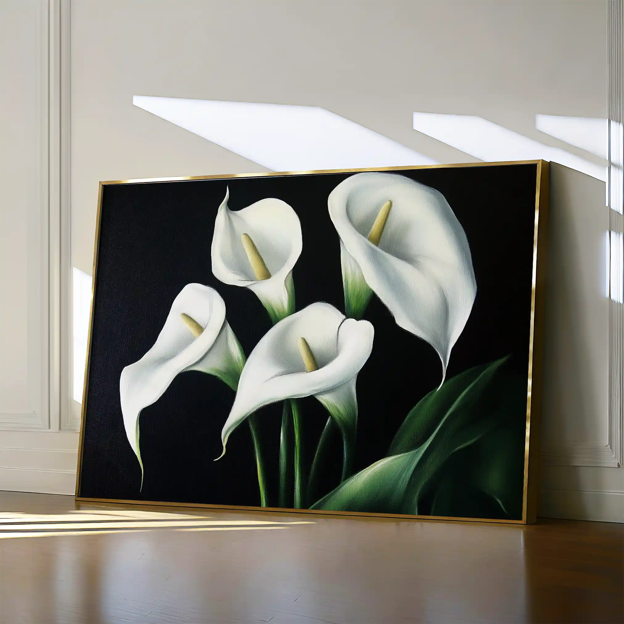 Floral 1091 Canvas Art 60 x 40 cm / Black