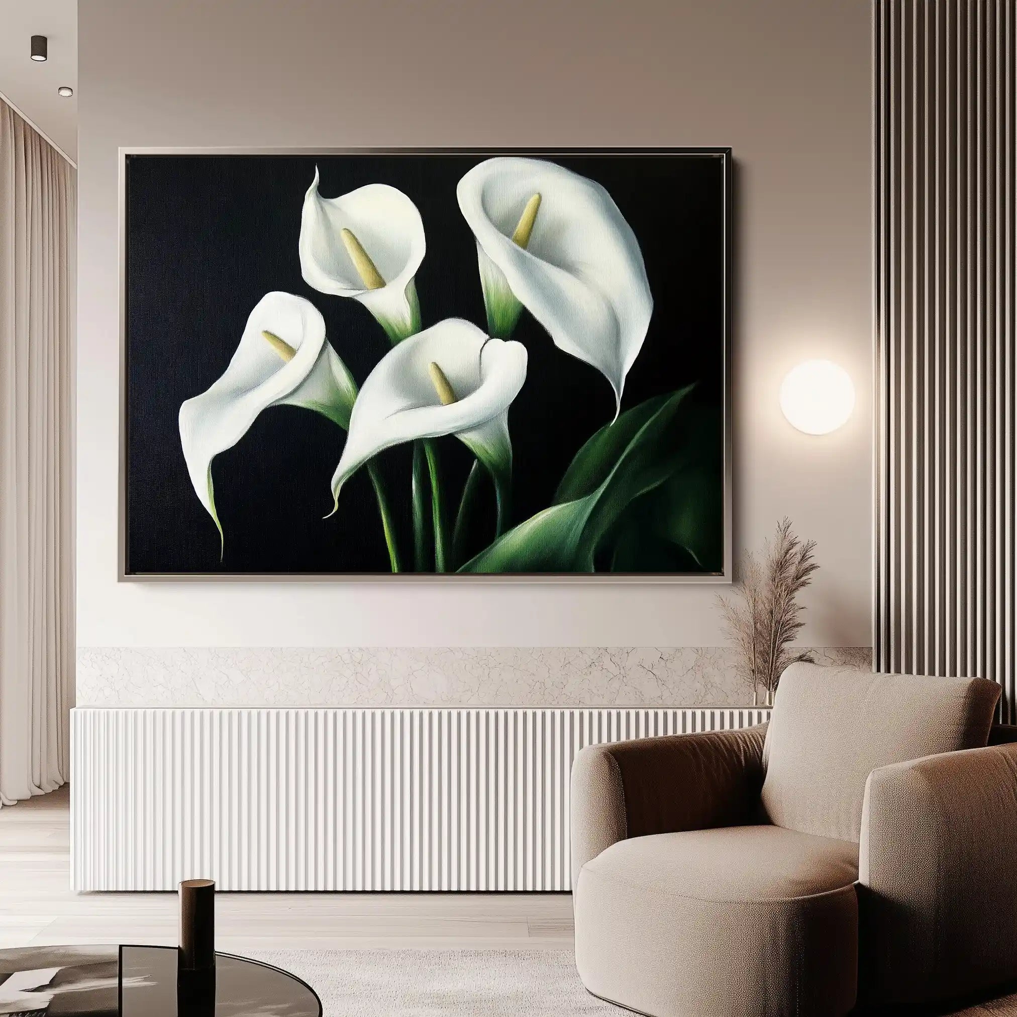 Floral 1091 Canvas Art 60 x 40 cm / Black