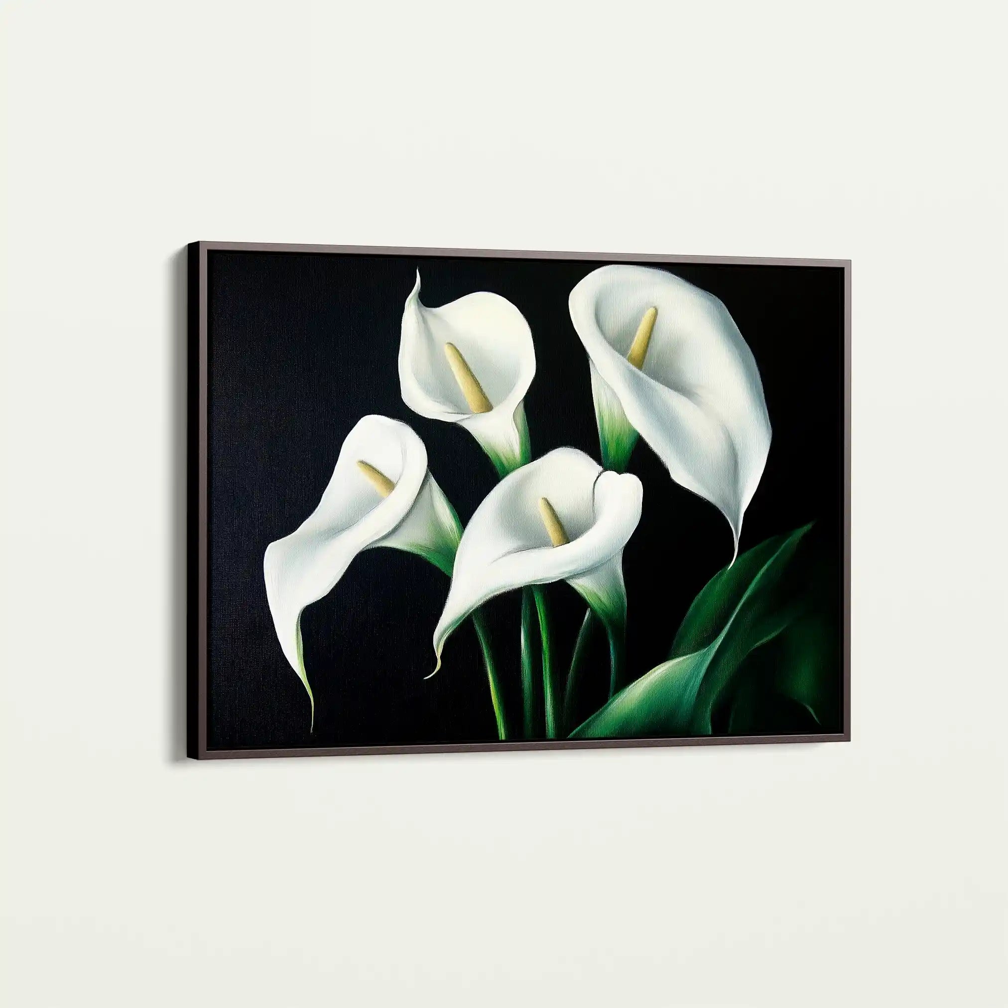 Floral 1091 Canvas Art 60 x 40 cm / Black