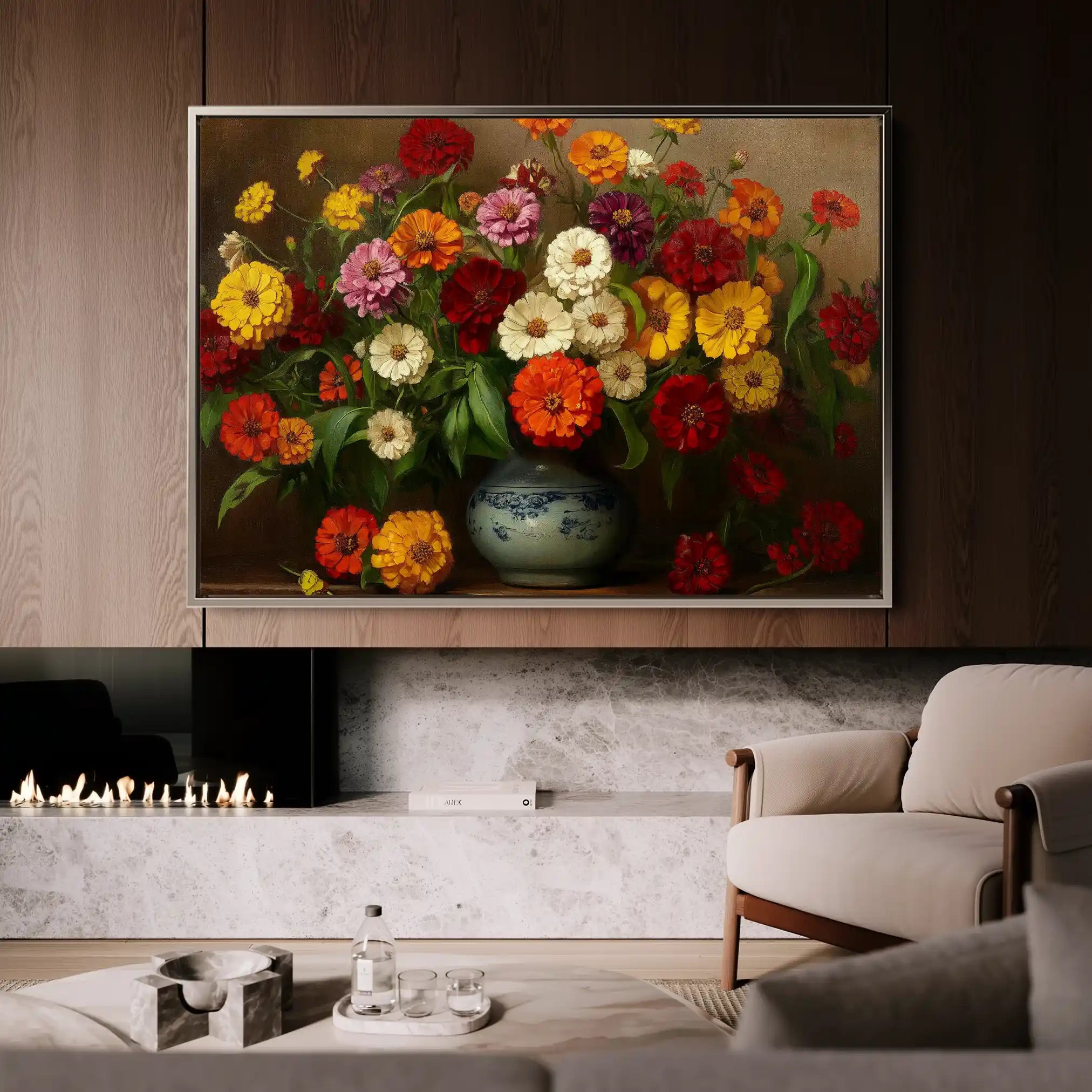 Floral 1105 Canvas Art 60 x 40 cm / Black