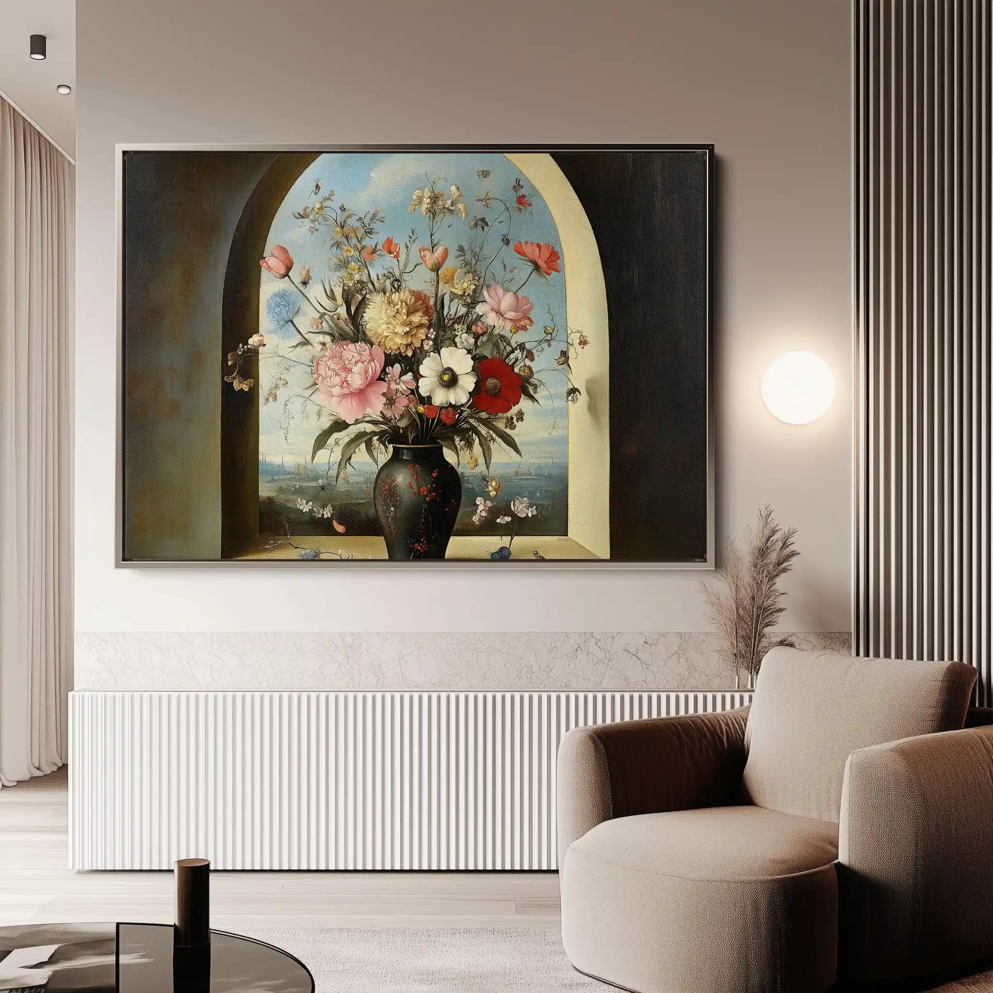 Floral 1108 Canvas Art 60 x 40 cm / Black