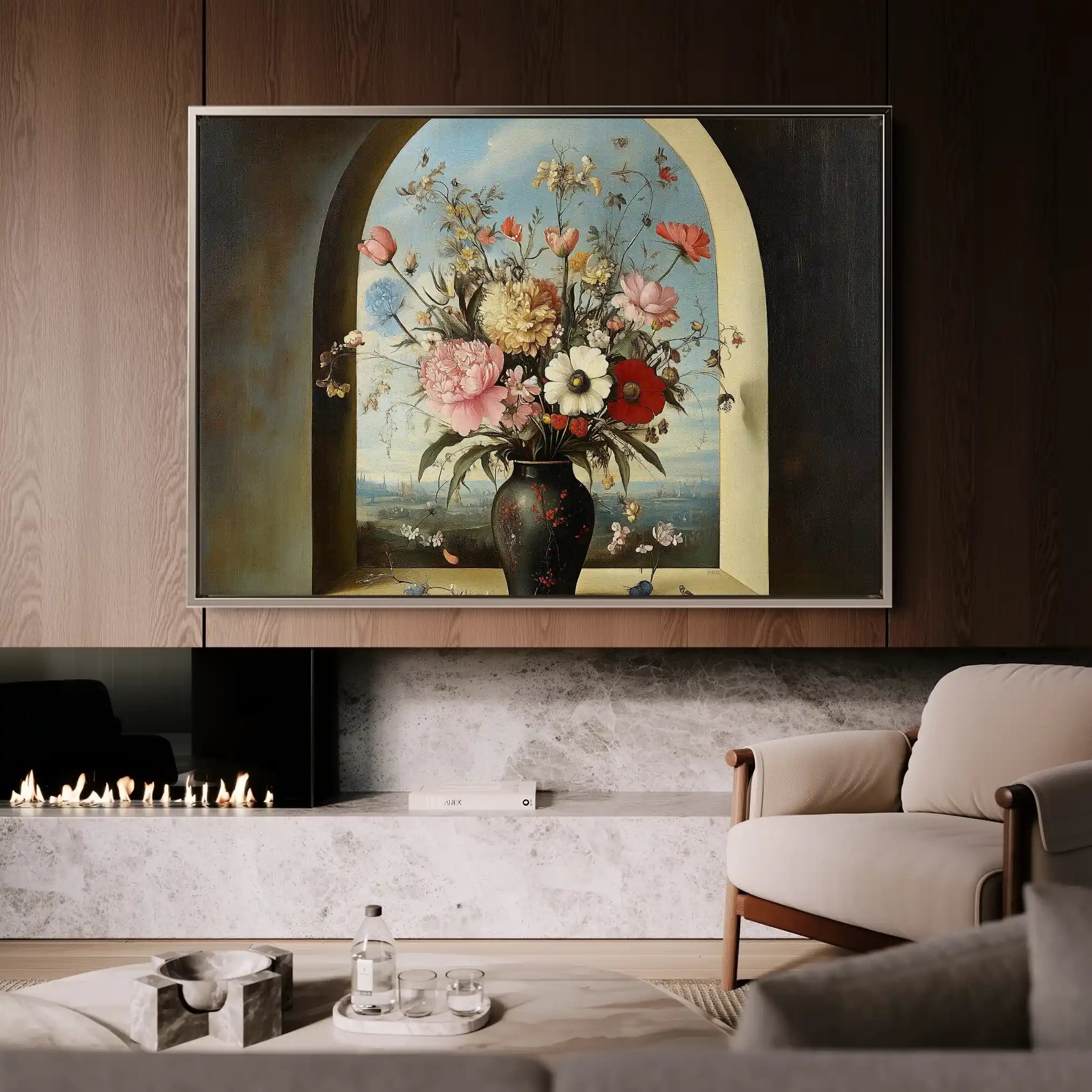 Floral 1108 Canvas Art 60 x 40 cm / Black