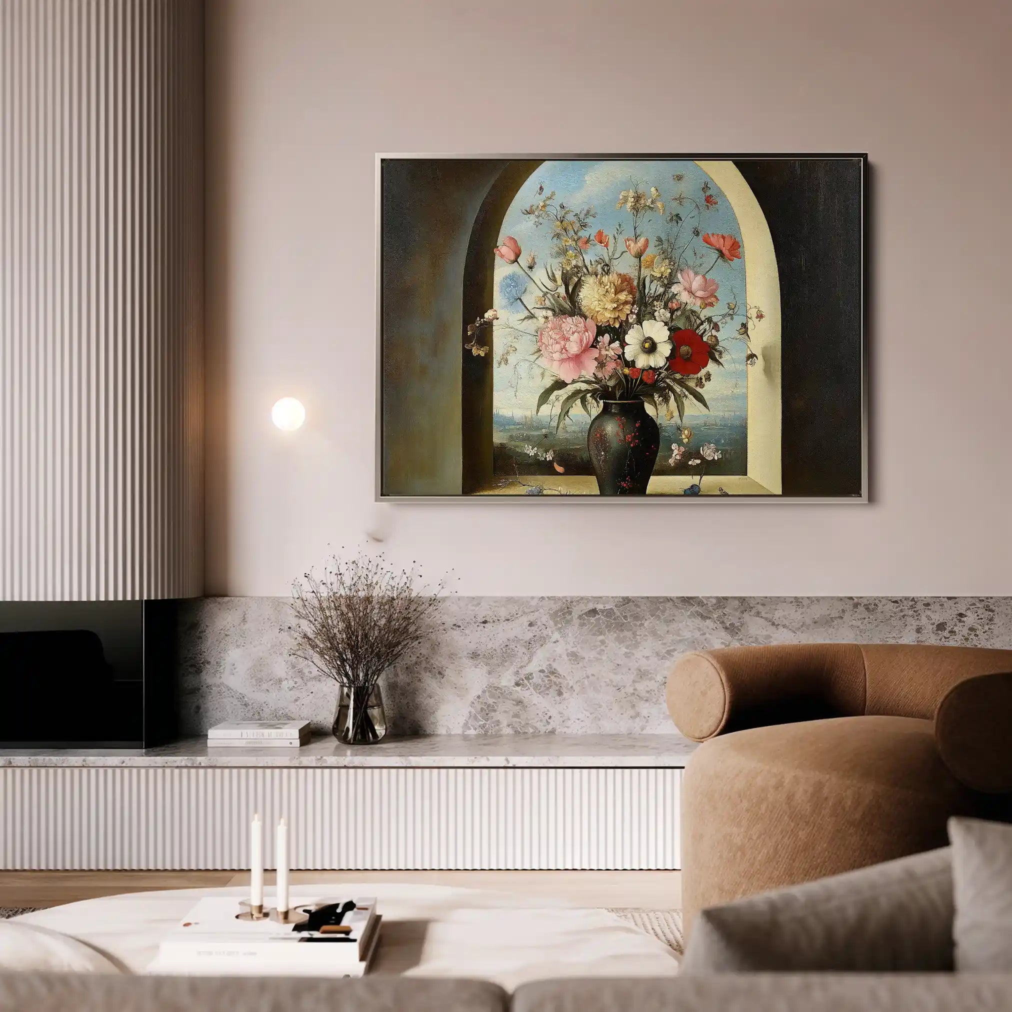 Floral 1108 Canvas Art 60 x 40 cm / Black