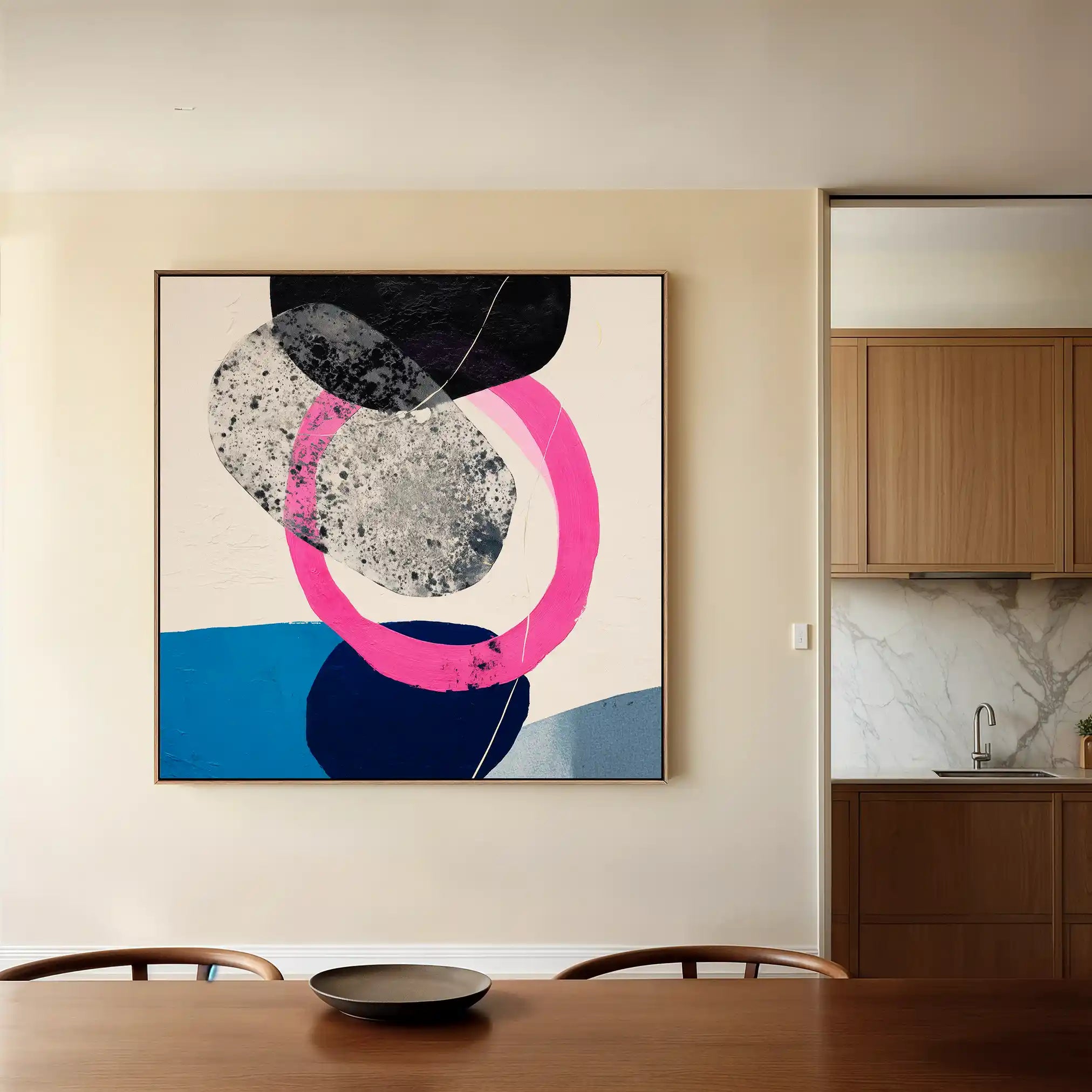 Abstract 1115 Canvas Art 60 x 60 cm / Black
