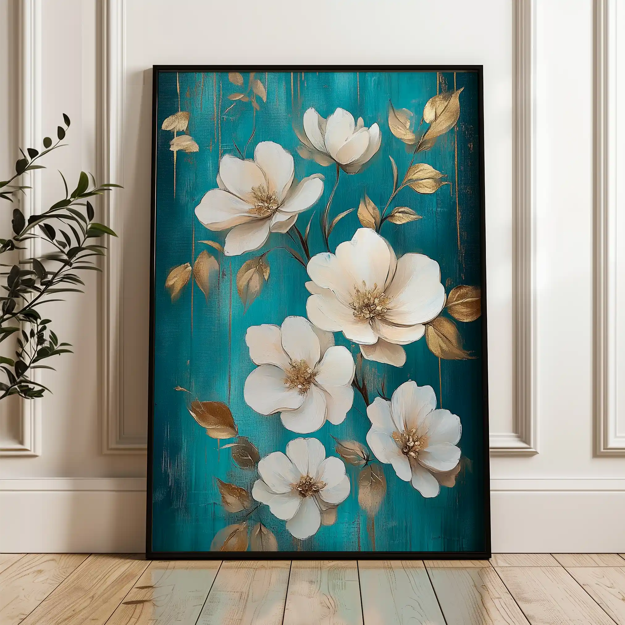Floral 1115 Canvas Art 60 x 40 cm / Black