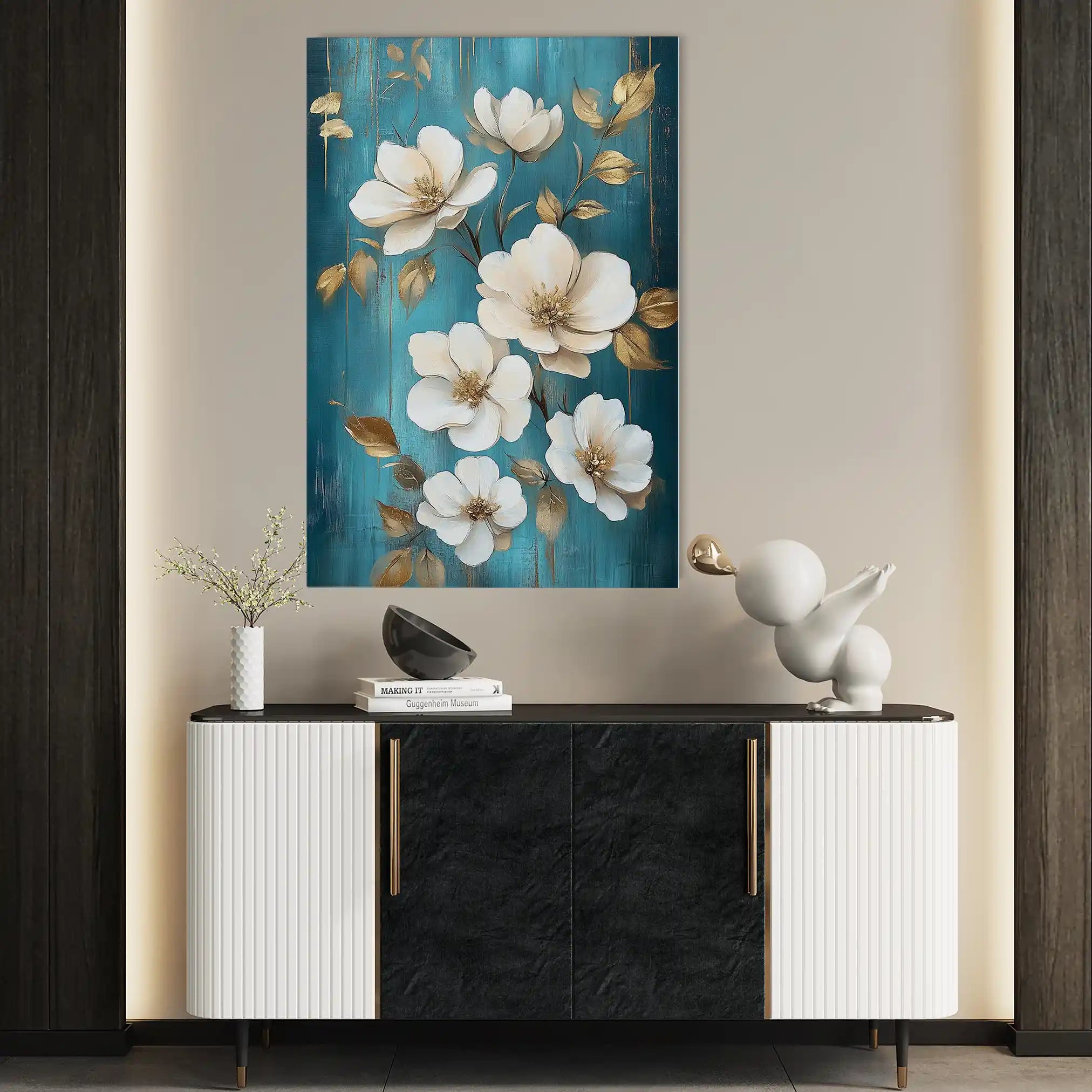Floral 1115 Canvas Art 60 x 40 cm / Black