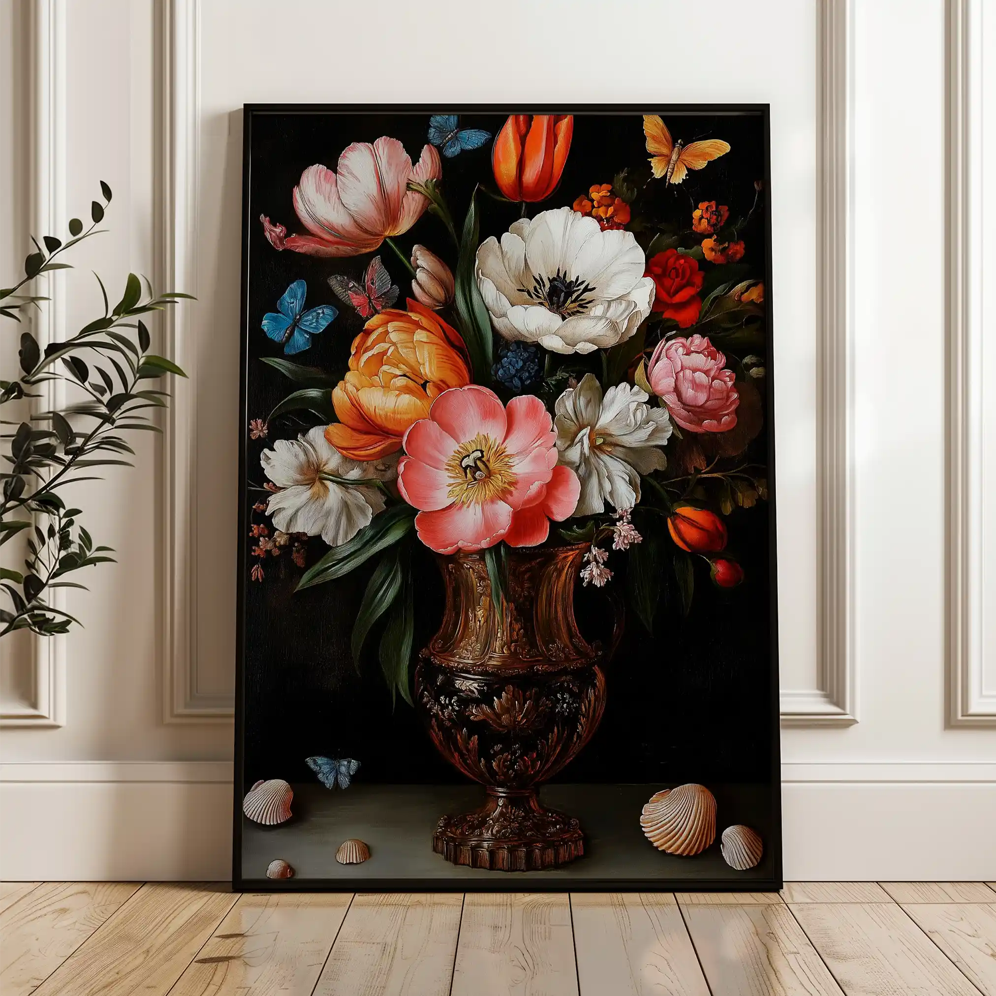 Floral 1130 Canvas Art 60 x 40 cm / Black