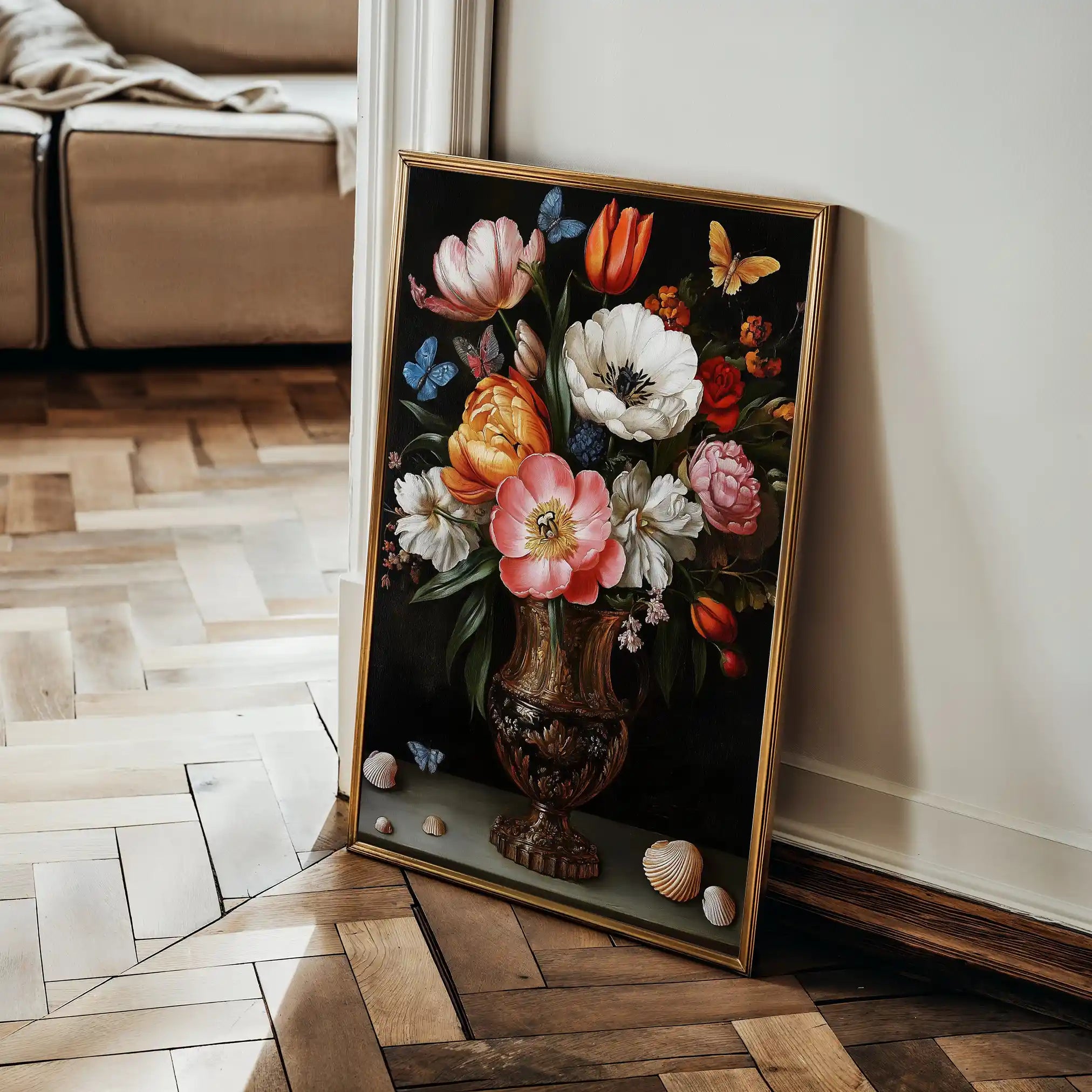Floral 1130 Canvas Art 60 x 40 cm / Black