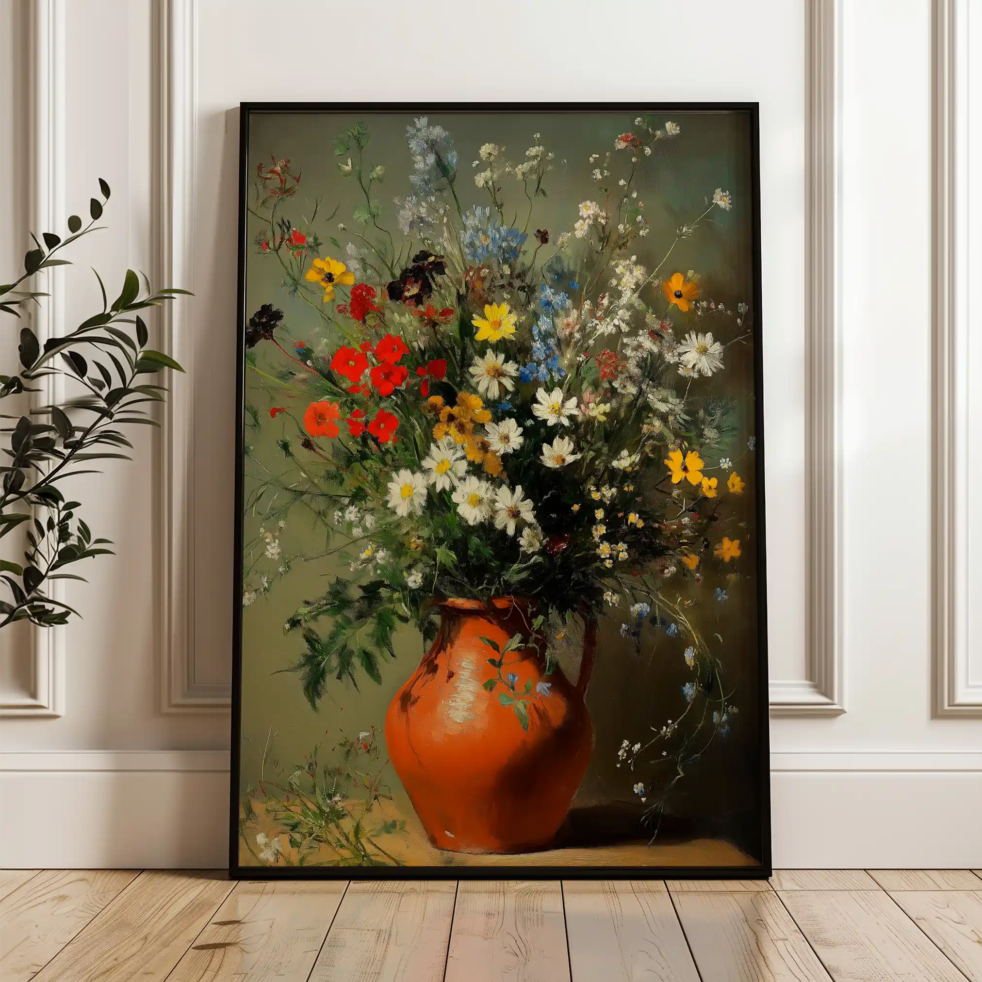 Floral 1136 Canvas Art 60 x 40 cm / Black