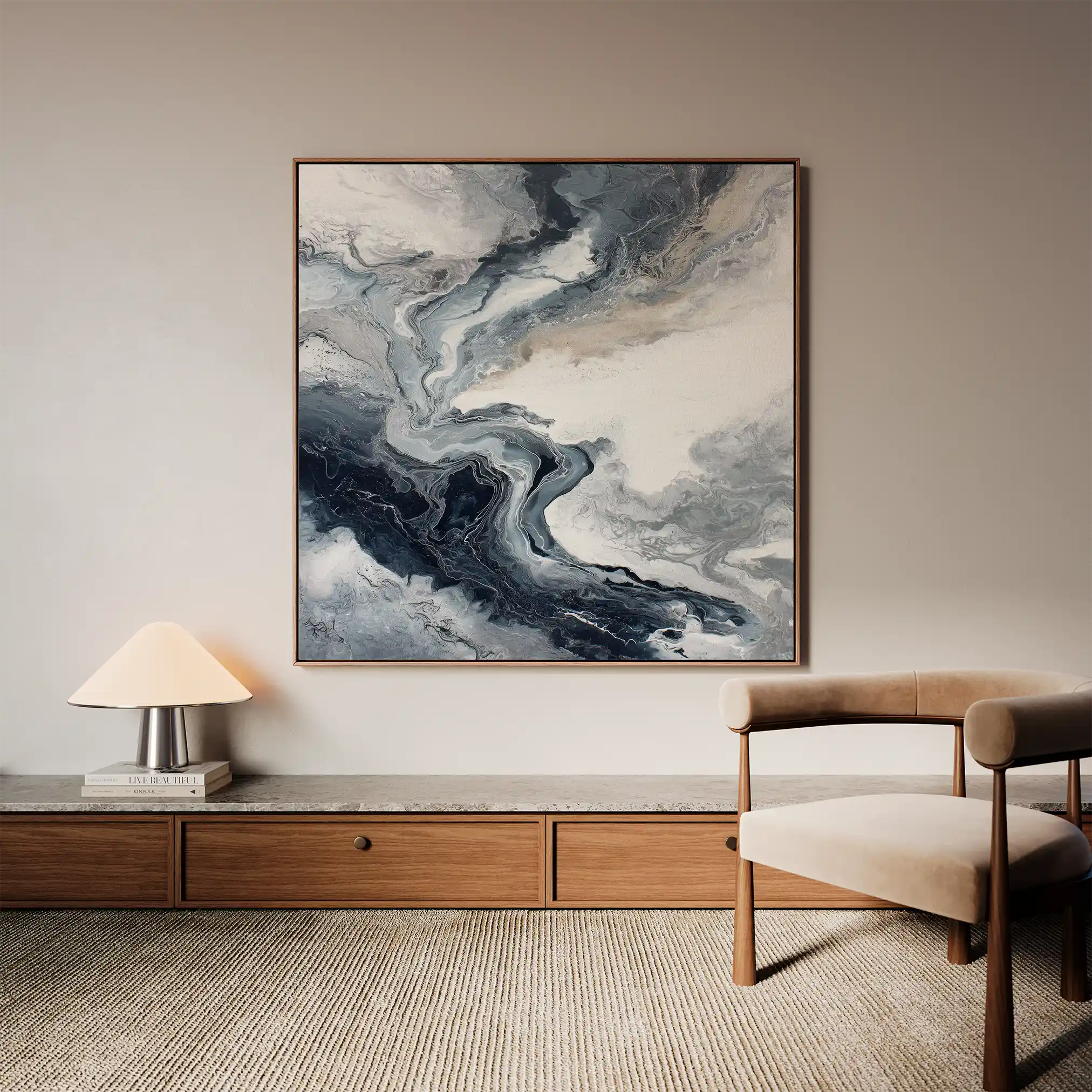 Abstract 1137 Canvas Art 60 x 60 cm / Black
