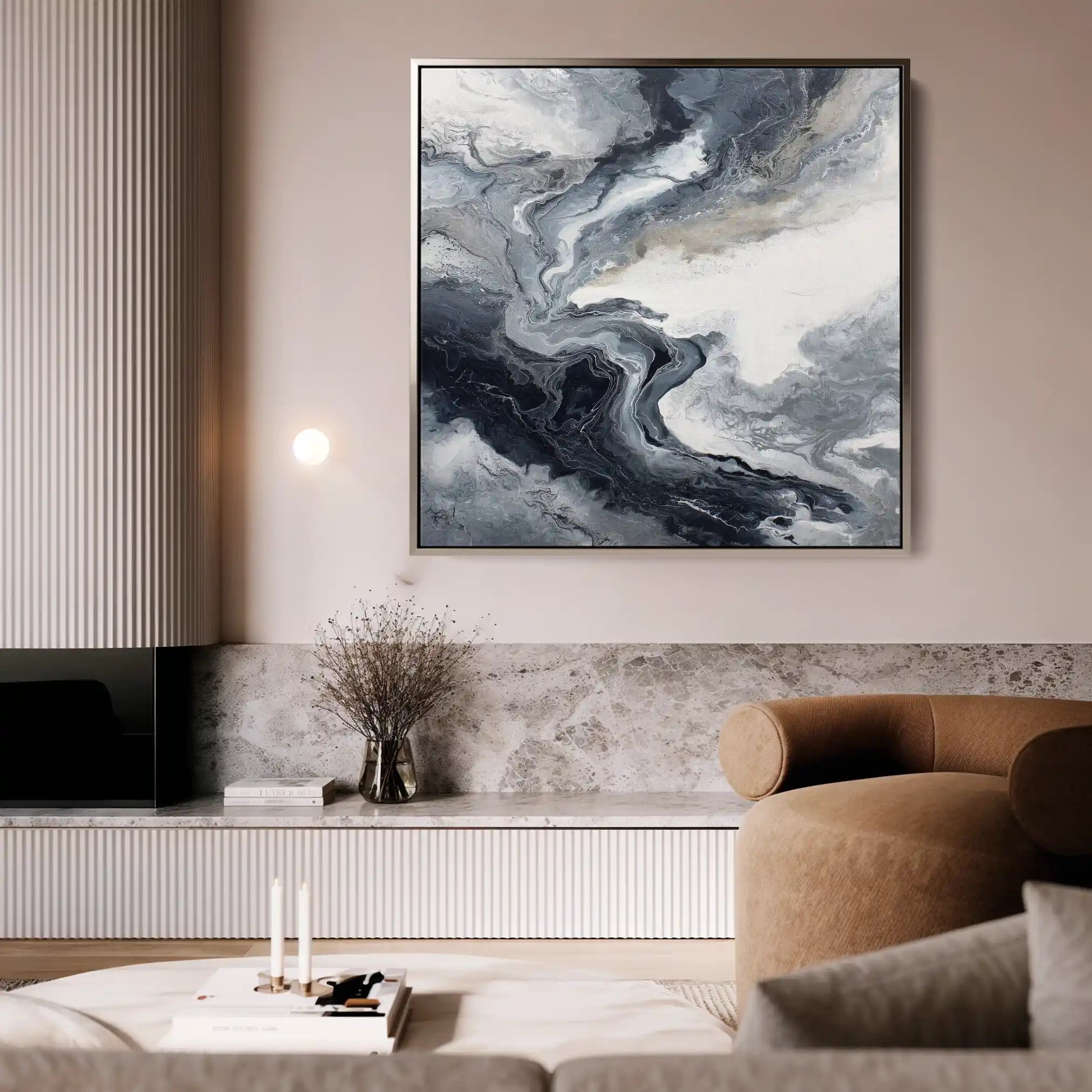 Abstract 1137 Canvas Art 60 x 60 cm / Black