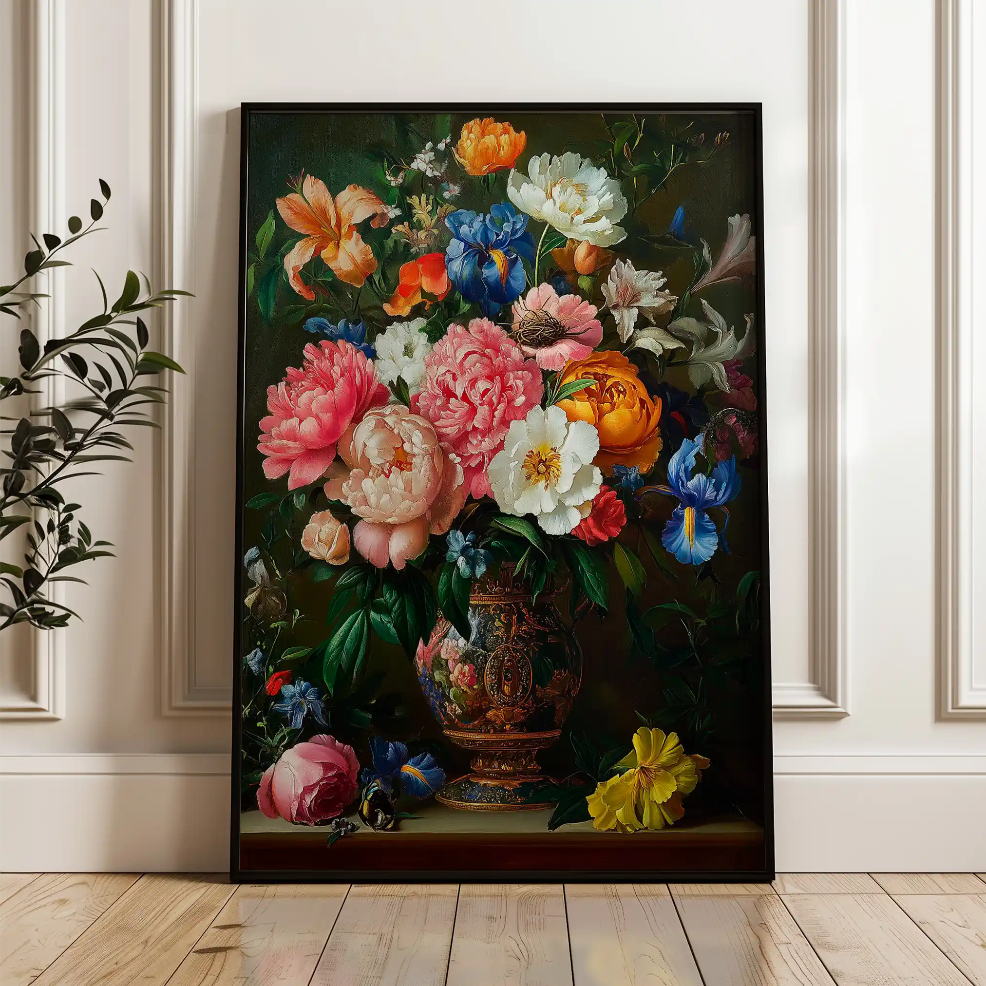 Floral 1137 Canvas Art 60 x 40 cm / Black