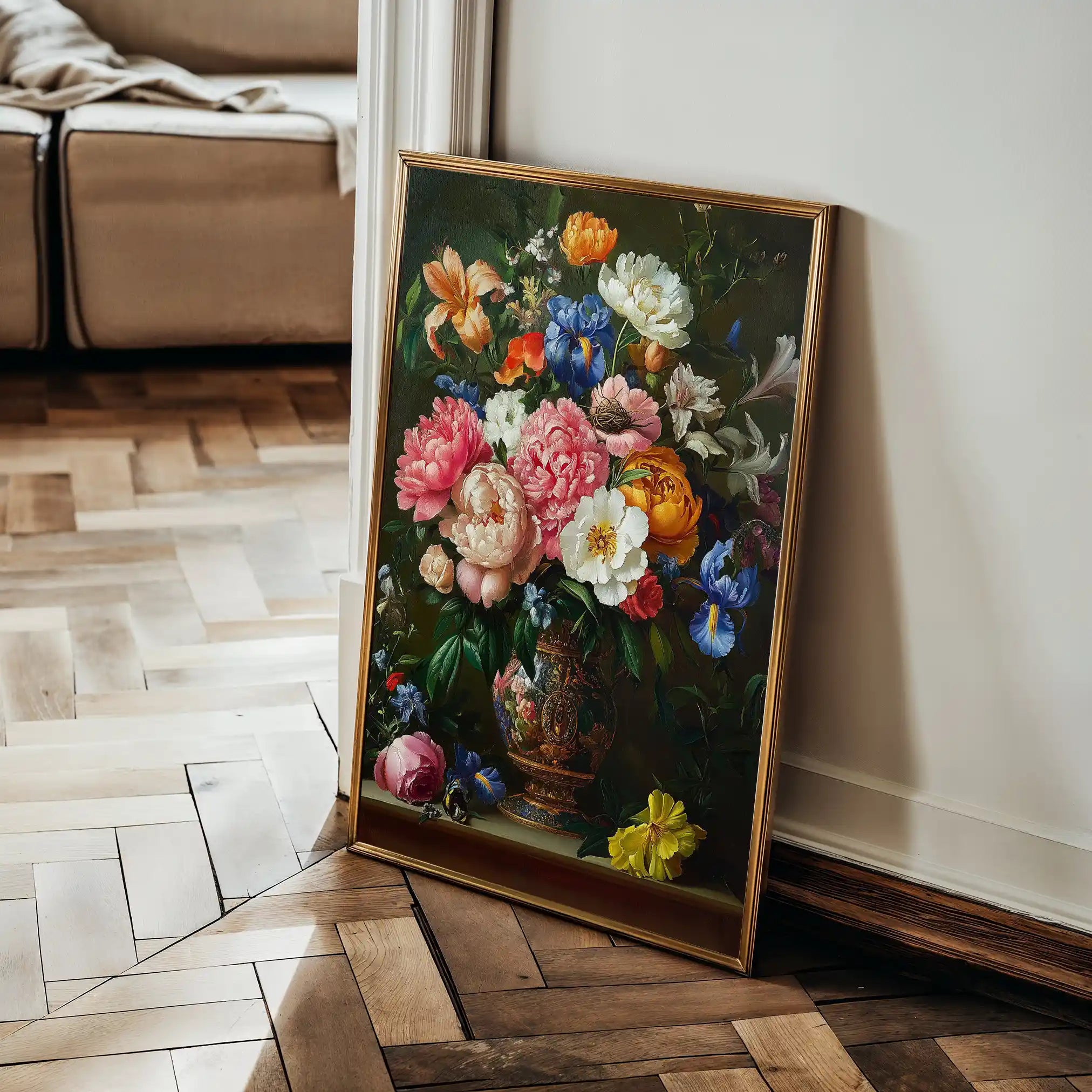 Floral 1137 Canvas Art 60 x 40 cm / Black