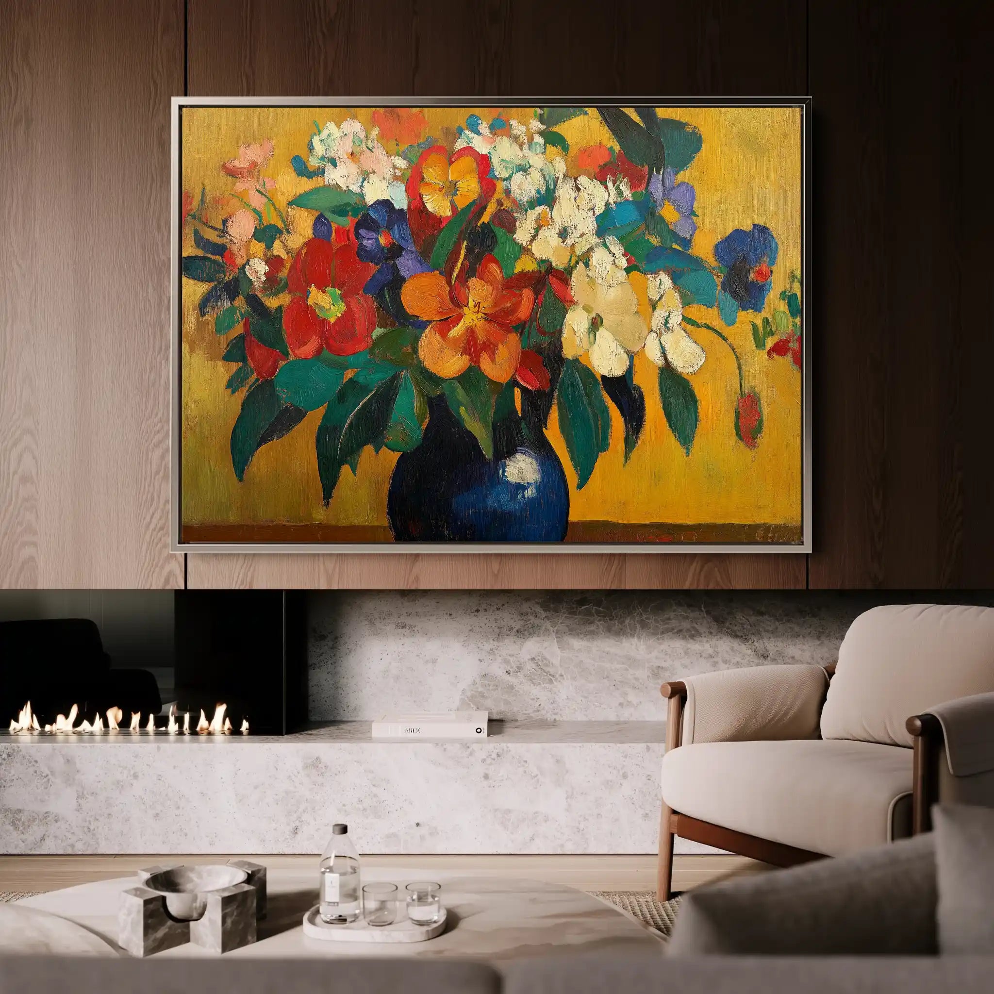 Floral 1153 Canvas Art 60 x 40 cm / Black