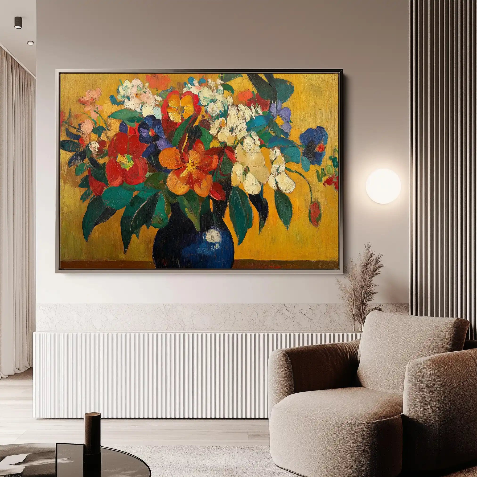 Floral 1153 Canvas Art 60 x 40 cm / Black