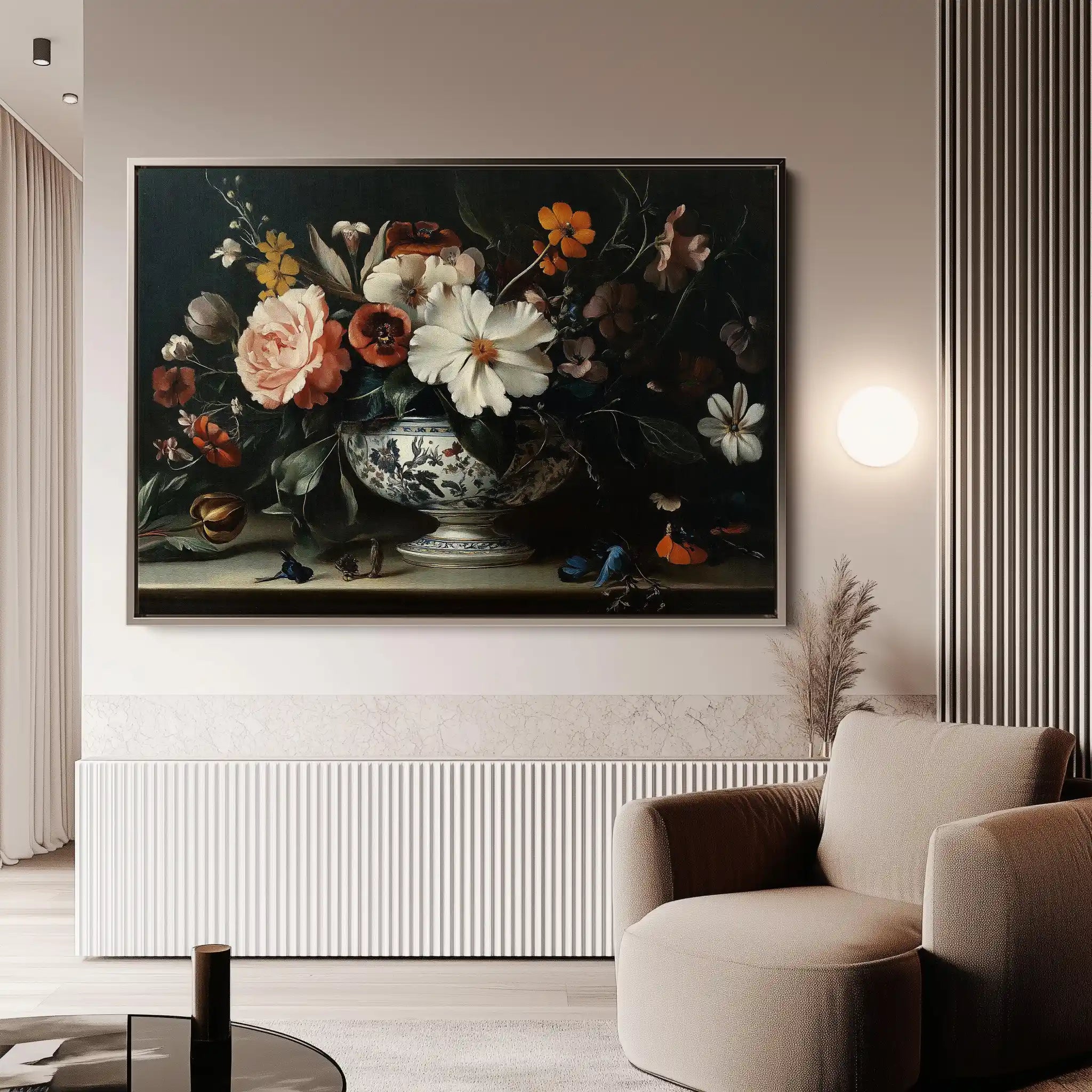 Floral 1155 Canvas Art 60 x 40 cm / Black