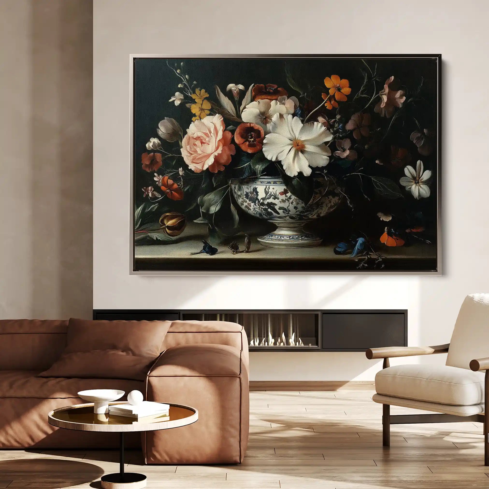 Floral 1155 Canvas Art 60 x 40 cm / Black