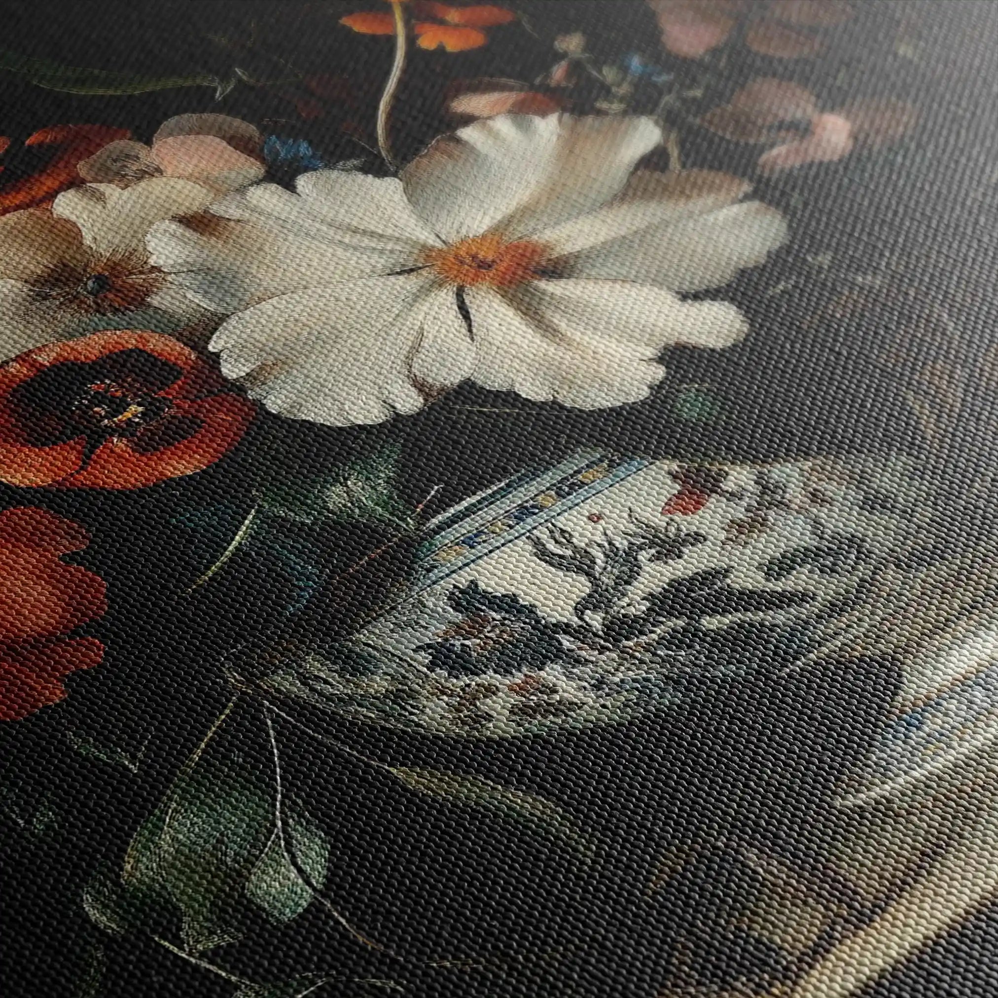 Floral 1155 Canvas Art 60 x 40 cm / Black