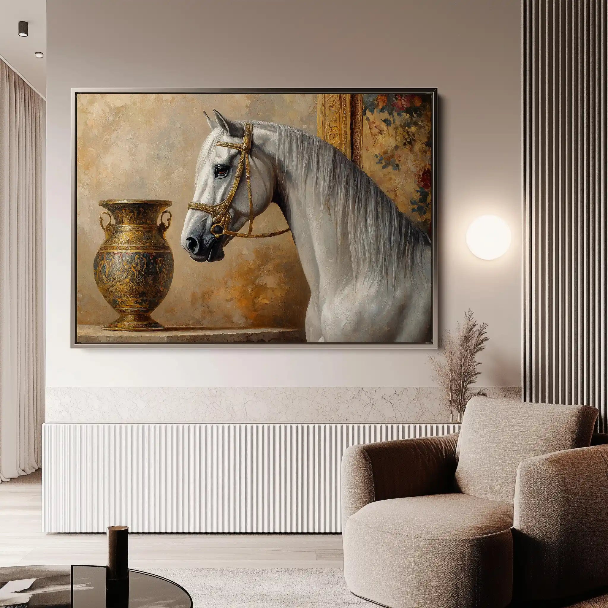 Horses 116 Canvas Art 60 x 40 cm / Black