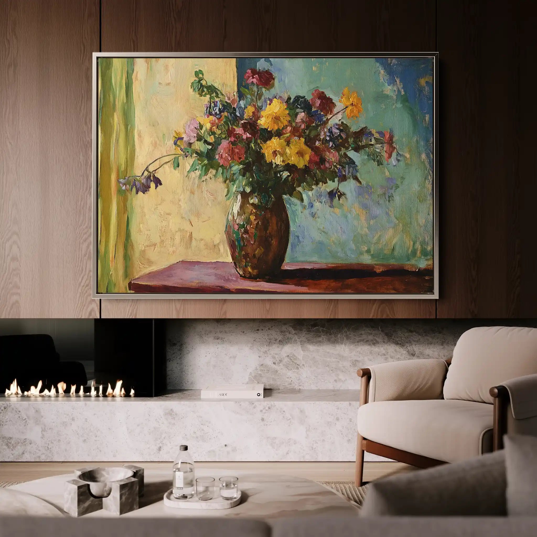 Floral 1162 Canvas Art 60 x 40 cm / Black