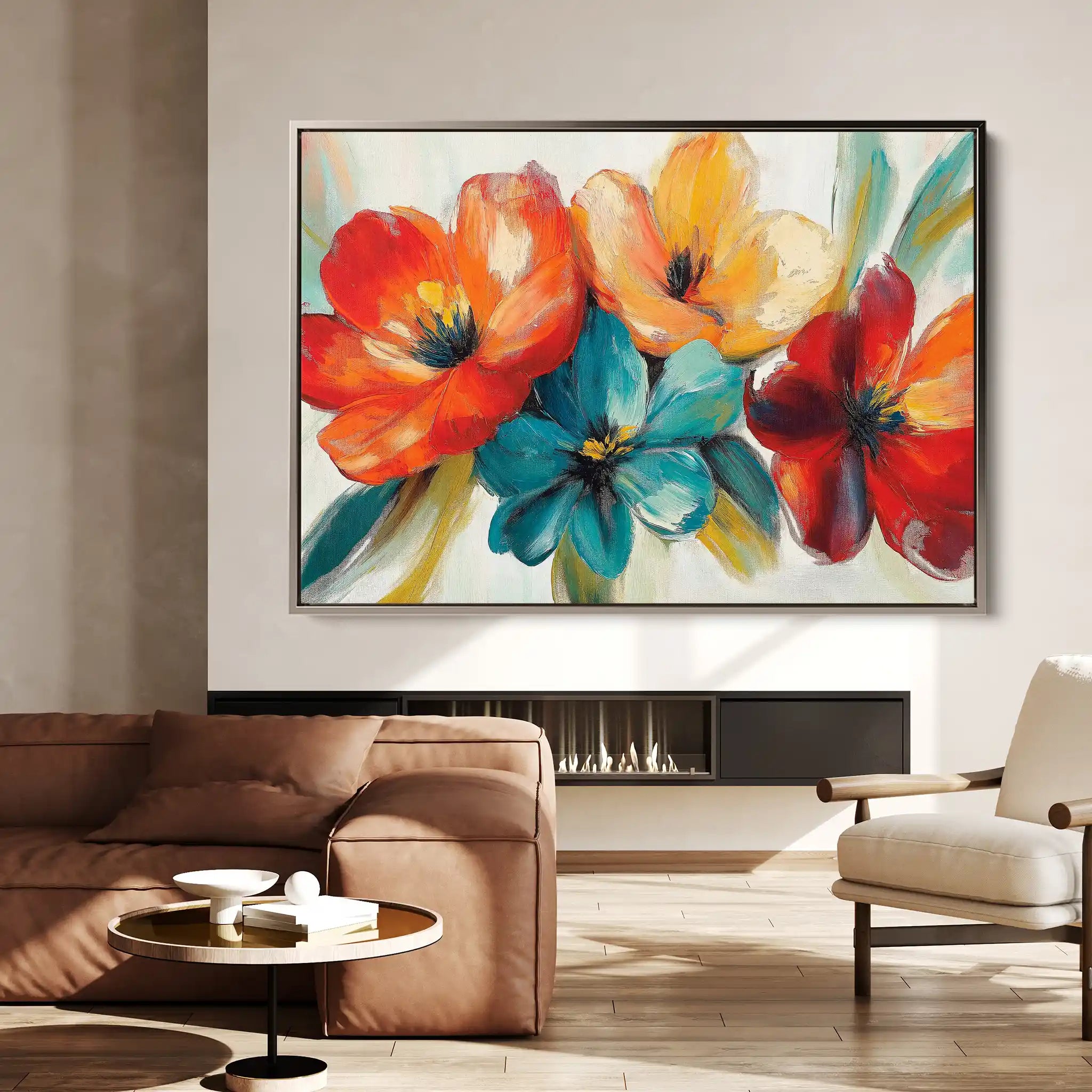 Floral 1163 Canvas Art 60 x 40 cm / Black