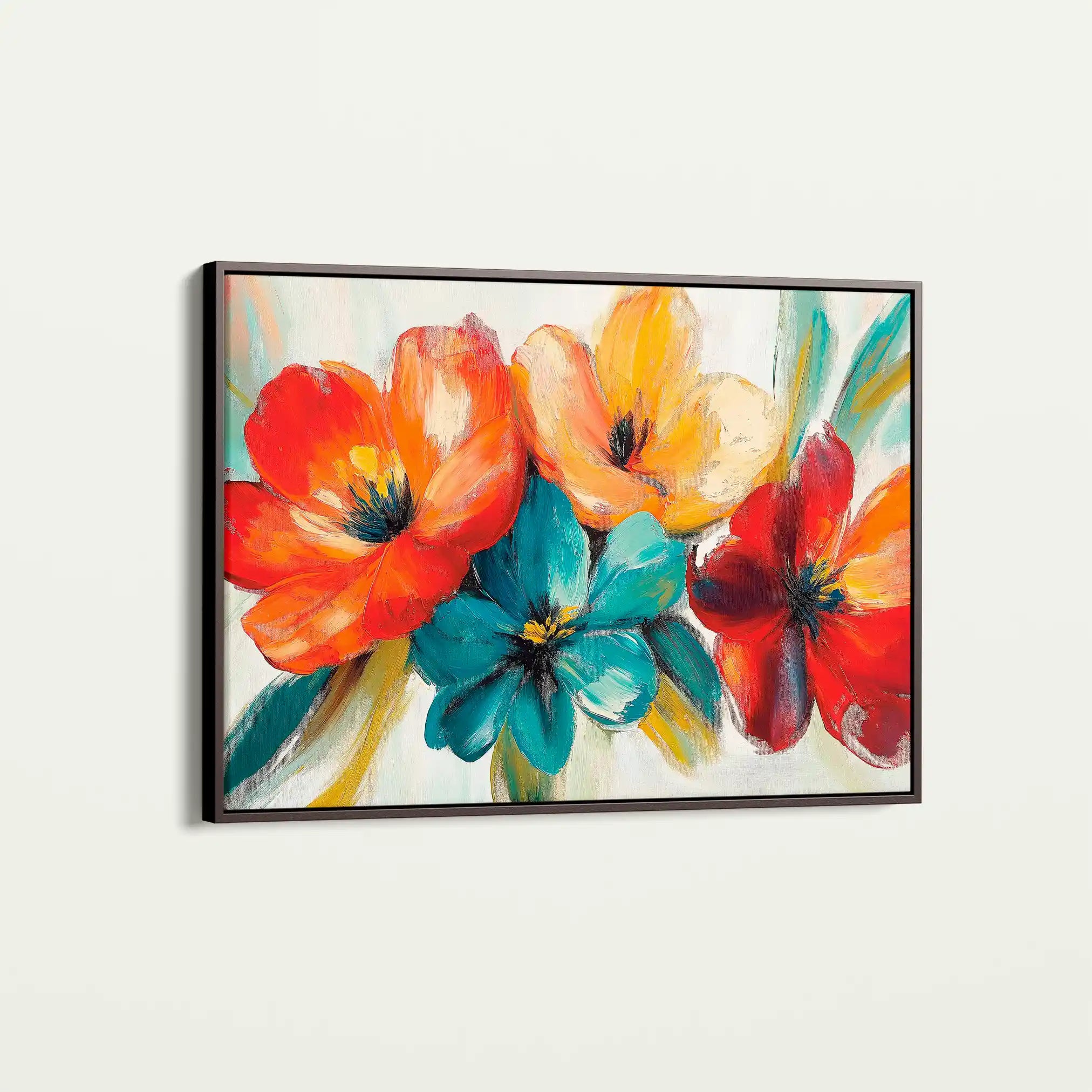 Floral 1163 Canvas Art 60 x 40 cm / Black