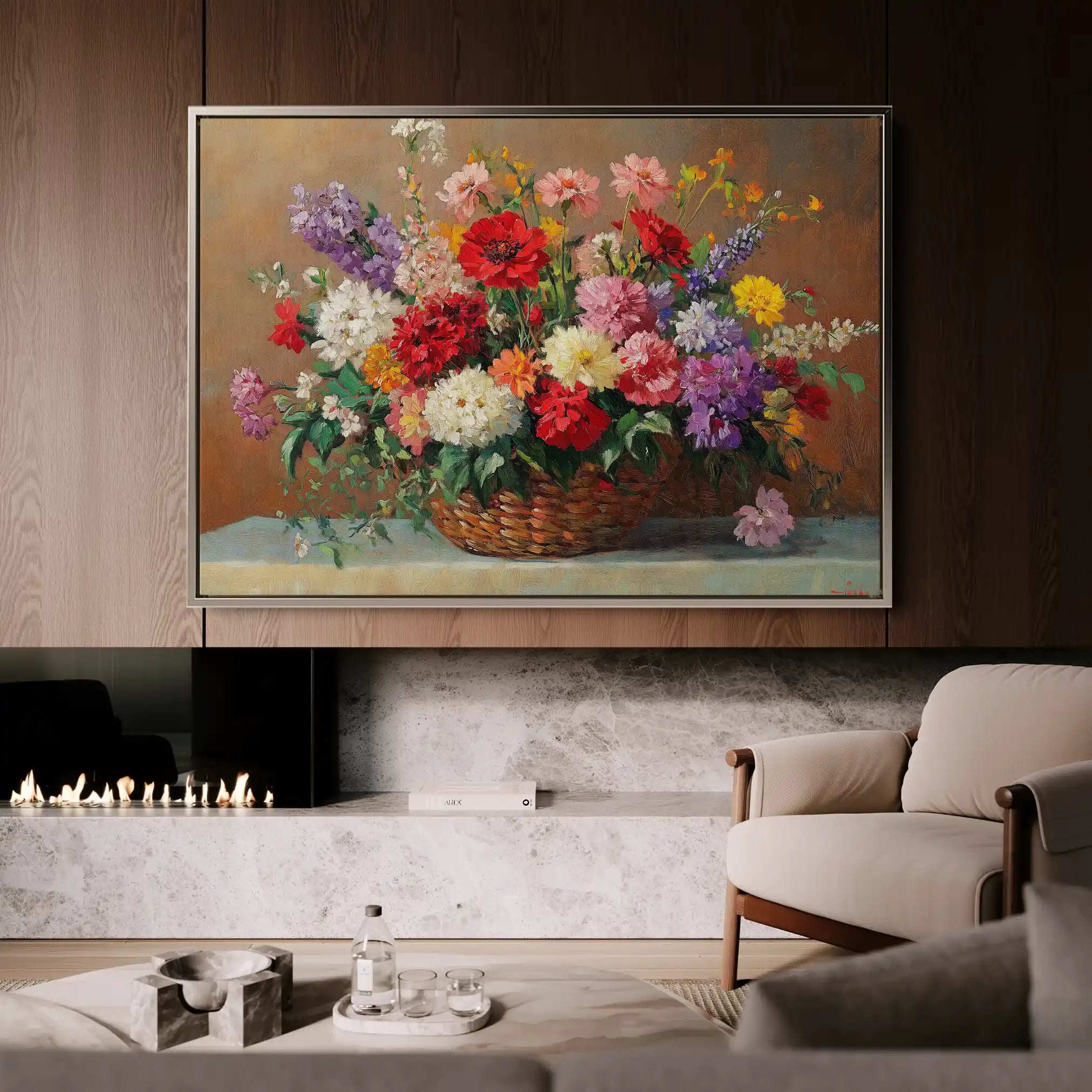 Floral 1166 Canvas Art 60 x 40 cm / Black