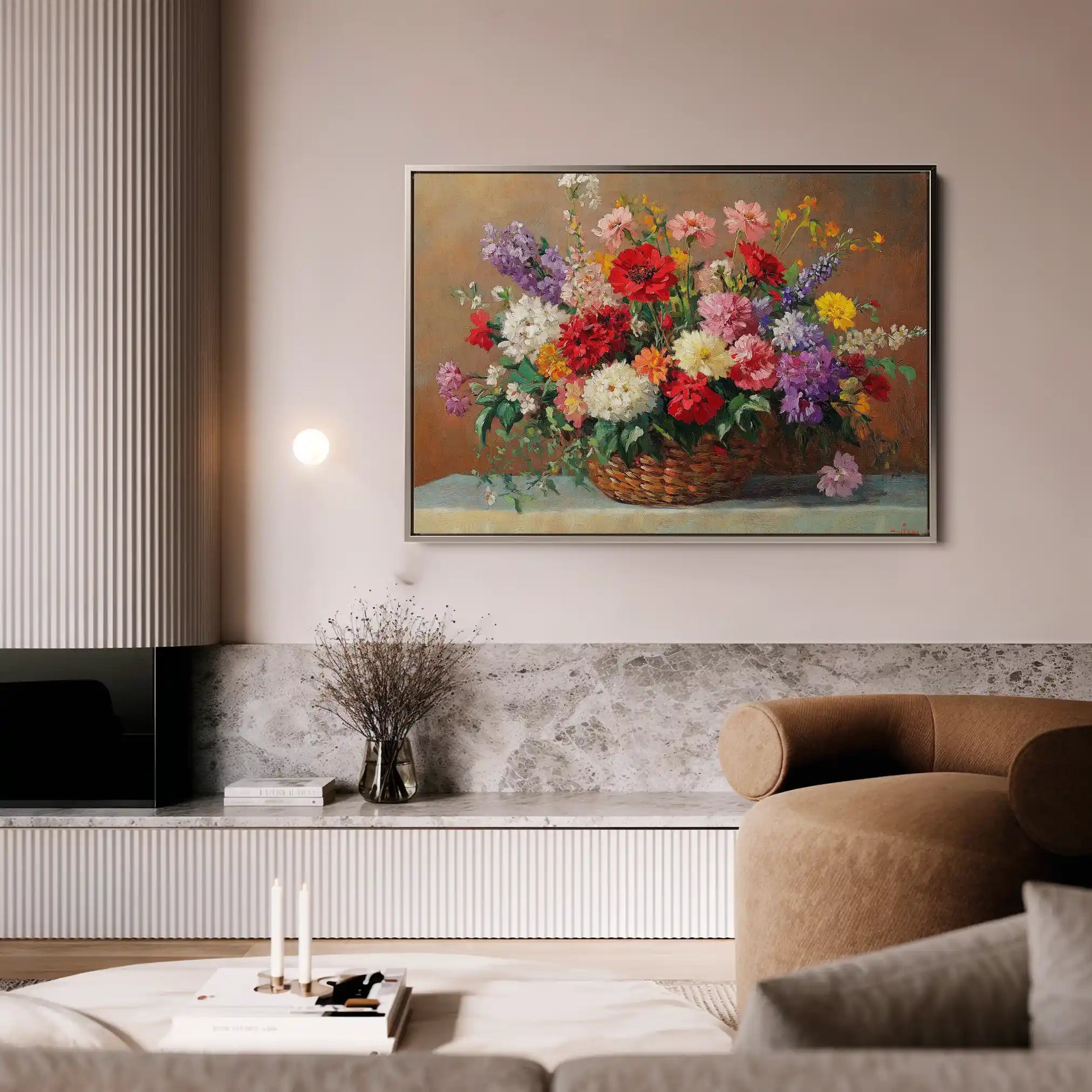 Floral 1166 Canvas Art 60 x 40 cm / Black