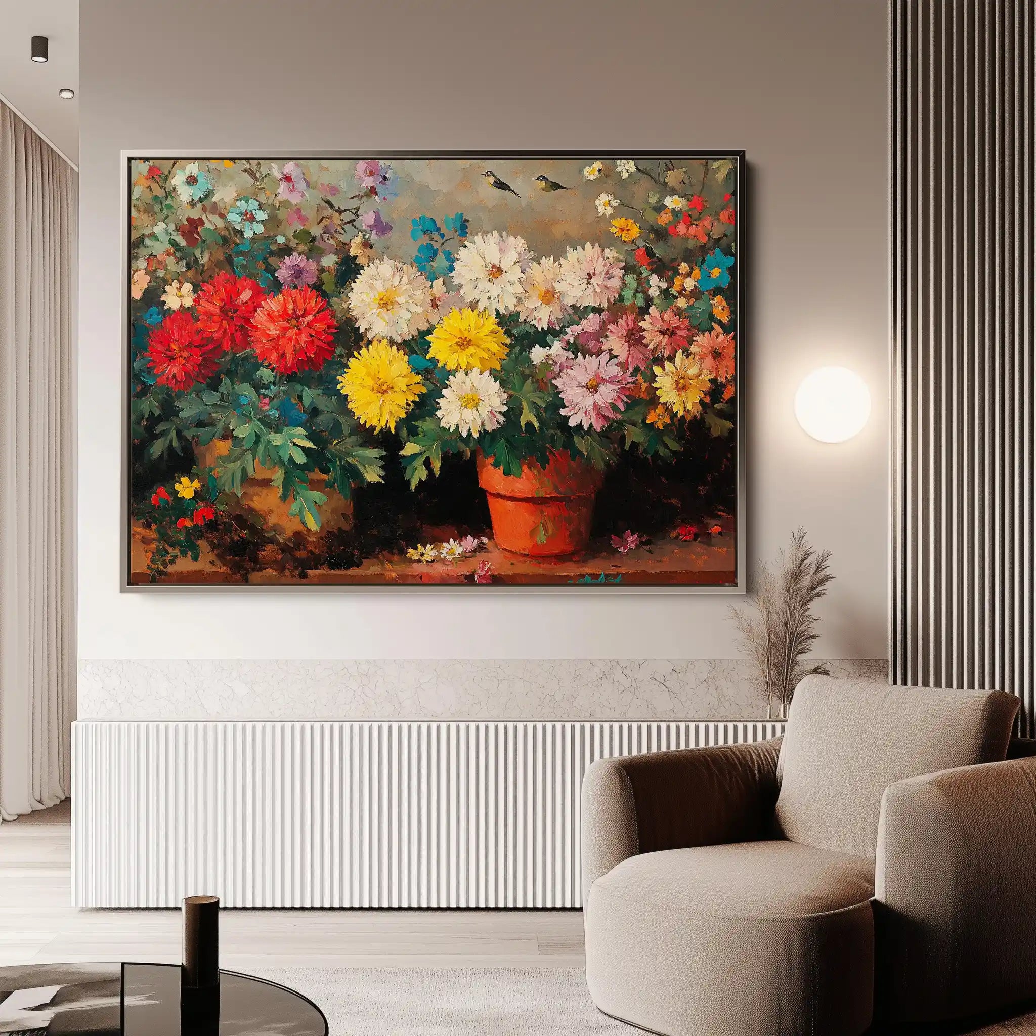 Floral 1167 Canvas Art 60 x 40 cm / Black