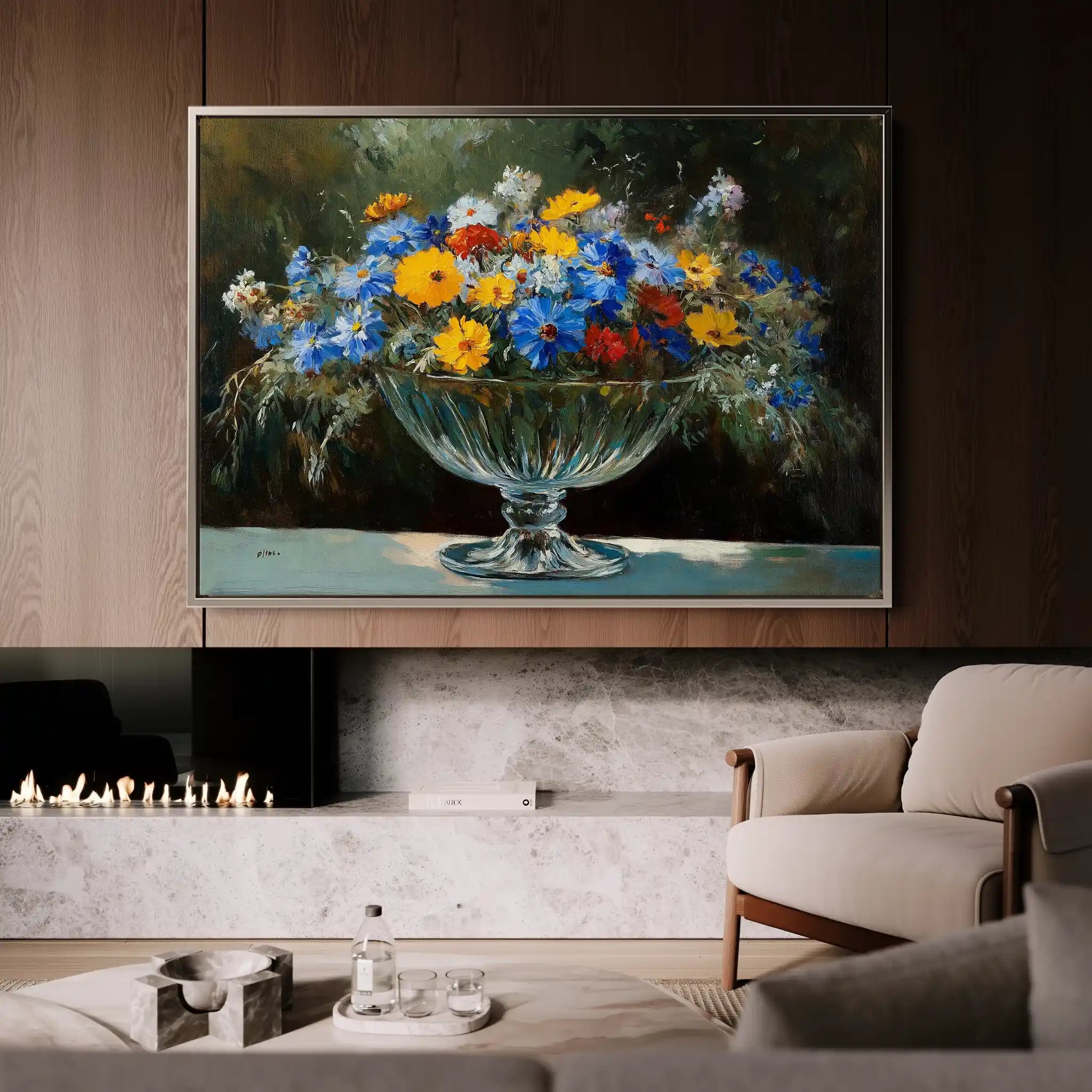 Floral 1168 Canvas Art 60 x 40 cm / Black